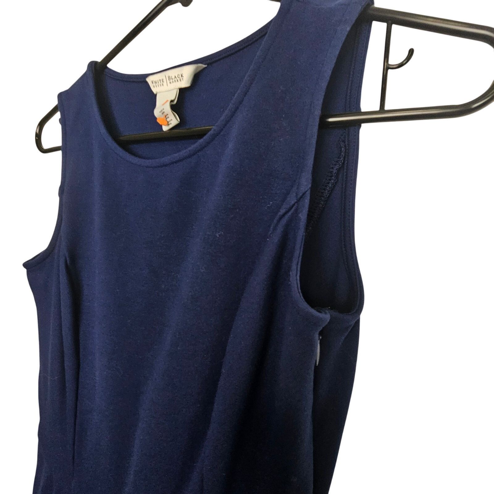 White House Black Market White House Black Market Sleeveless Blouse Dark Blue Top XS Size XS / US 0-2 / IT 36-38 - 4 Thumbnail