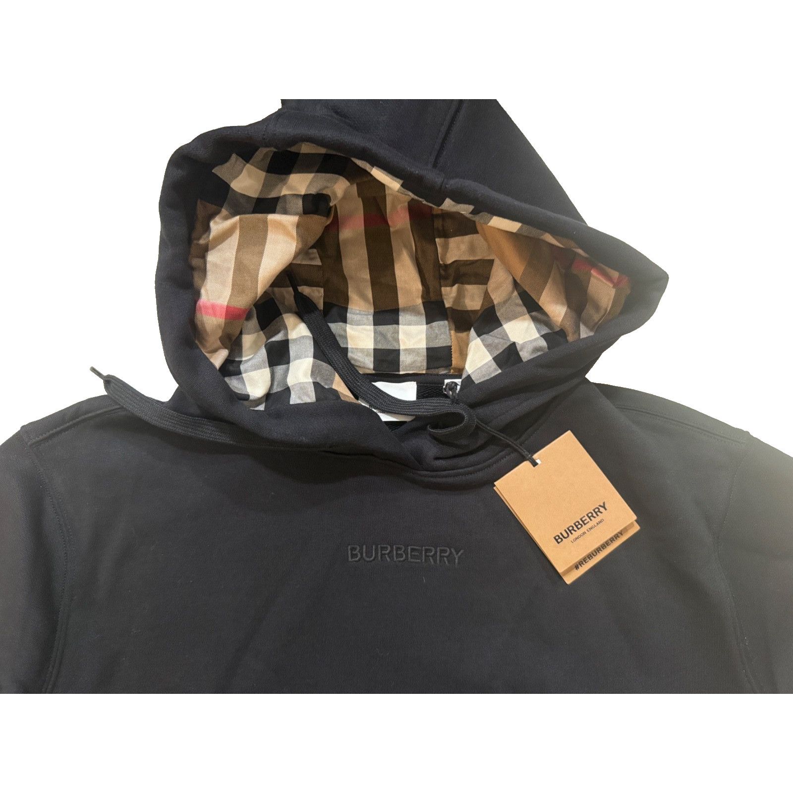 Burberry Burberry Hoodie Womens LG Black Boxy Sweatshirt Nova NWT Size L / US 10 / IT 46 - 3 Thumbnail