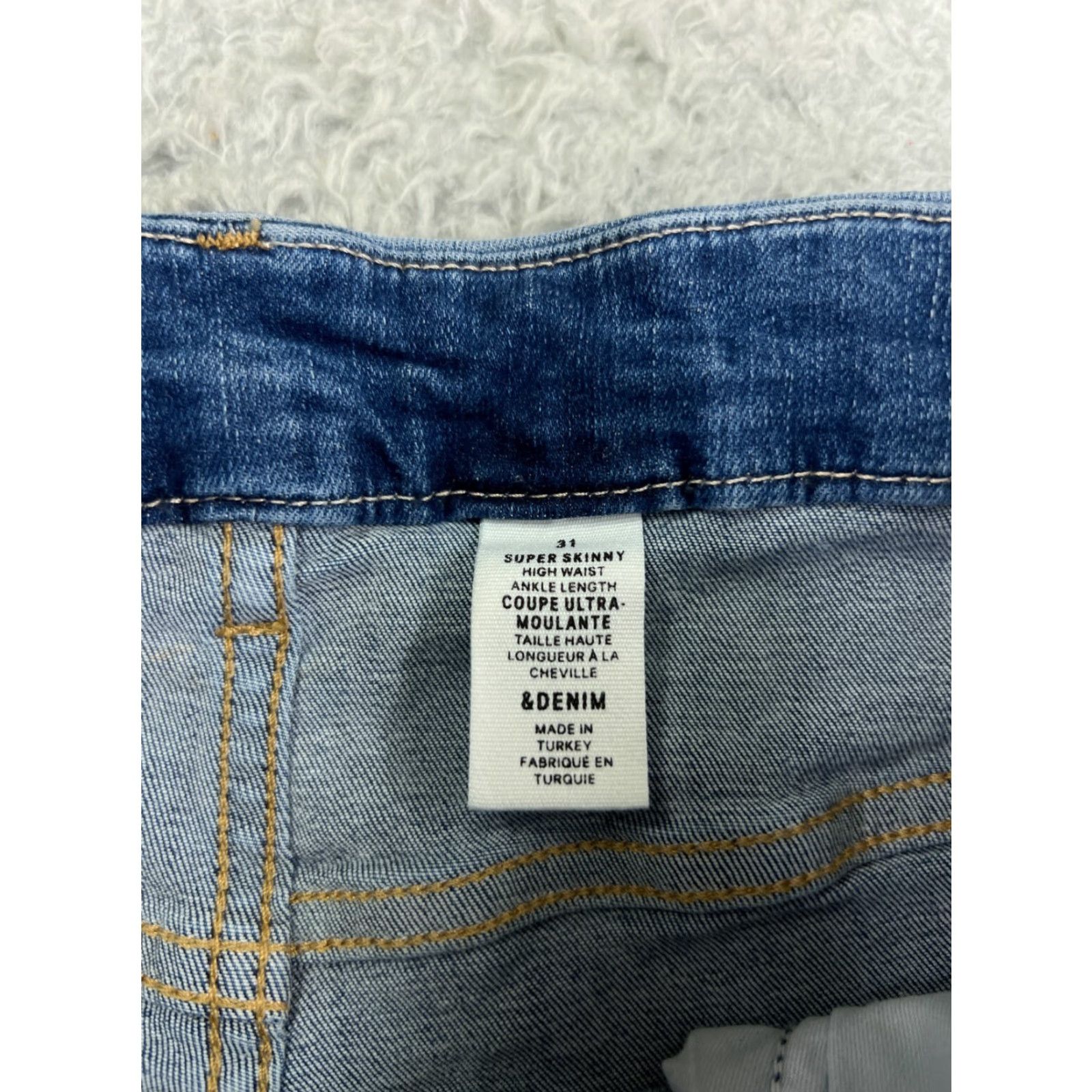 Denime &Denim Jeans Womens 31 Blue Denim Super Skinny High Waist Ankle Length Size 24" / US 00 / IT 34 - 6 Thumbnail