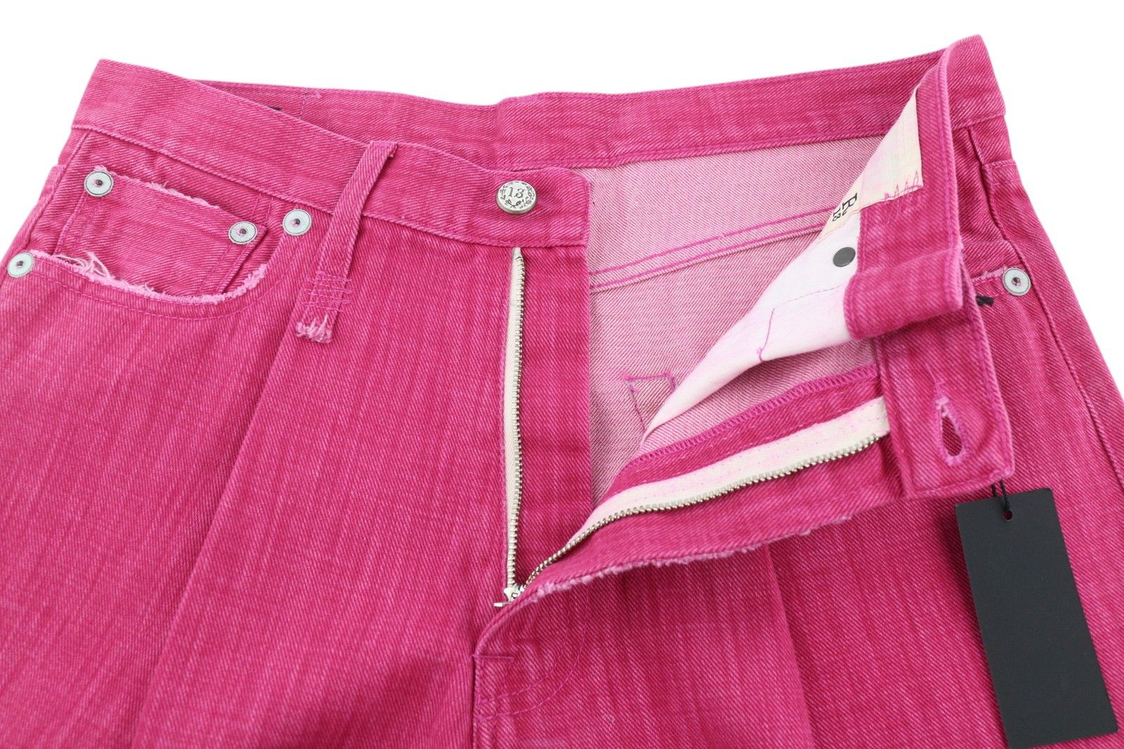 R13 DAMON PLEATED 27 Vivid Pink Flared Zip Fly Logo 85460 Size 27" / US 4 / IT 40 - 5 Thumbnail