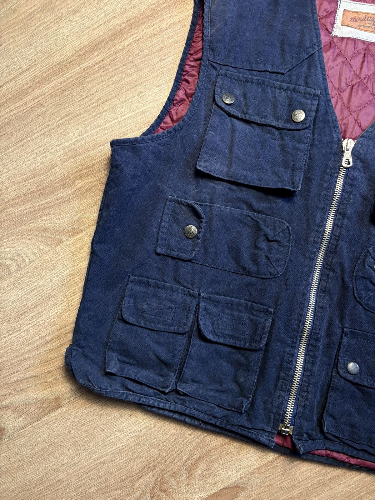 Vintage Zip Jeans & Co. 90s Technical Multi-pocket Canvas Vest (L) Size US L / EU 52-54 / 3 - 6 Thumbnail