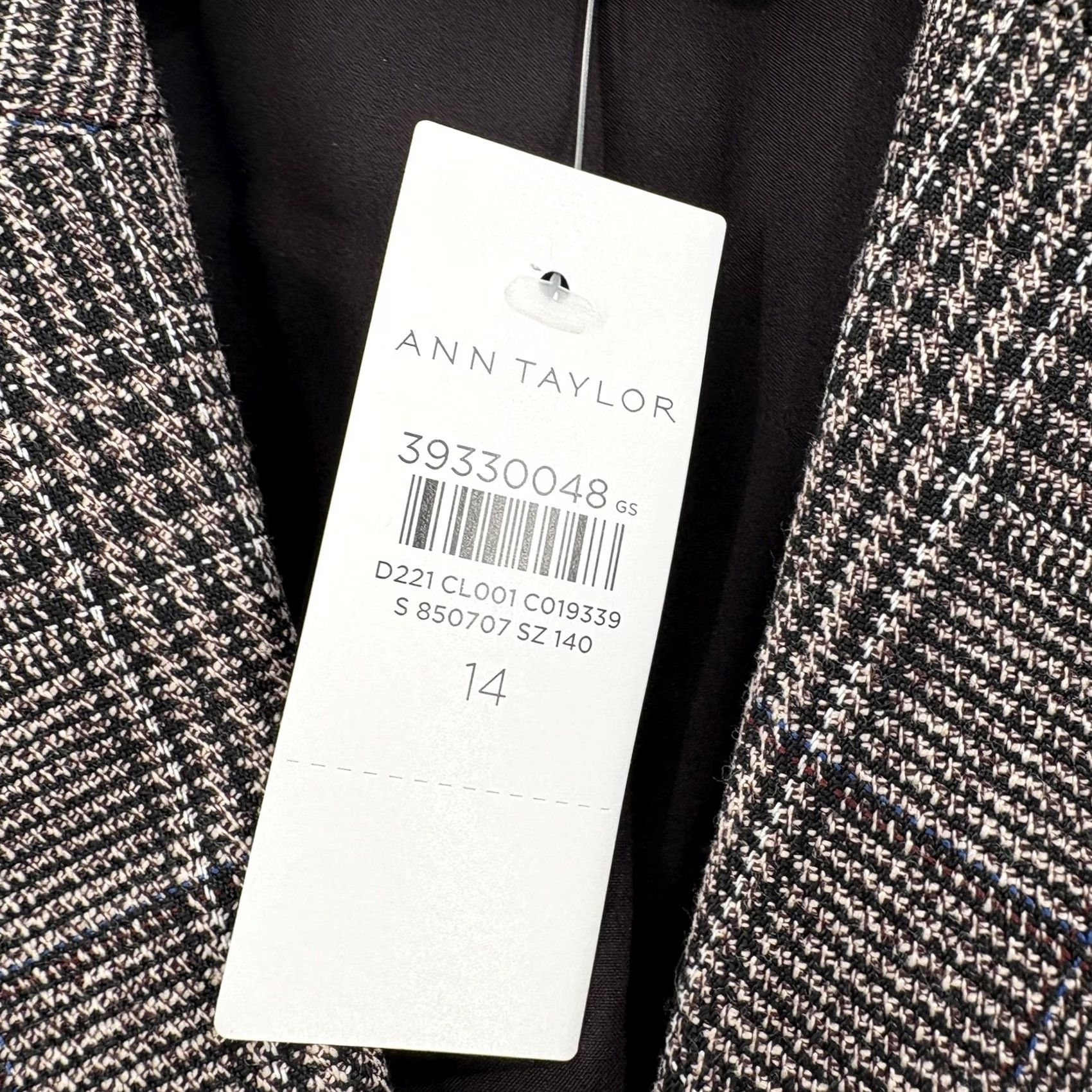 Ann Taylor Ann Taylor Blazer Womens 14 Gray Plaid Double Breasted Work Jacket Career Formal Size XL / US 12-14 / IT 48-50 - 5 Thumbnail
