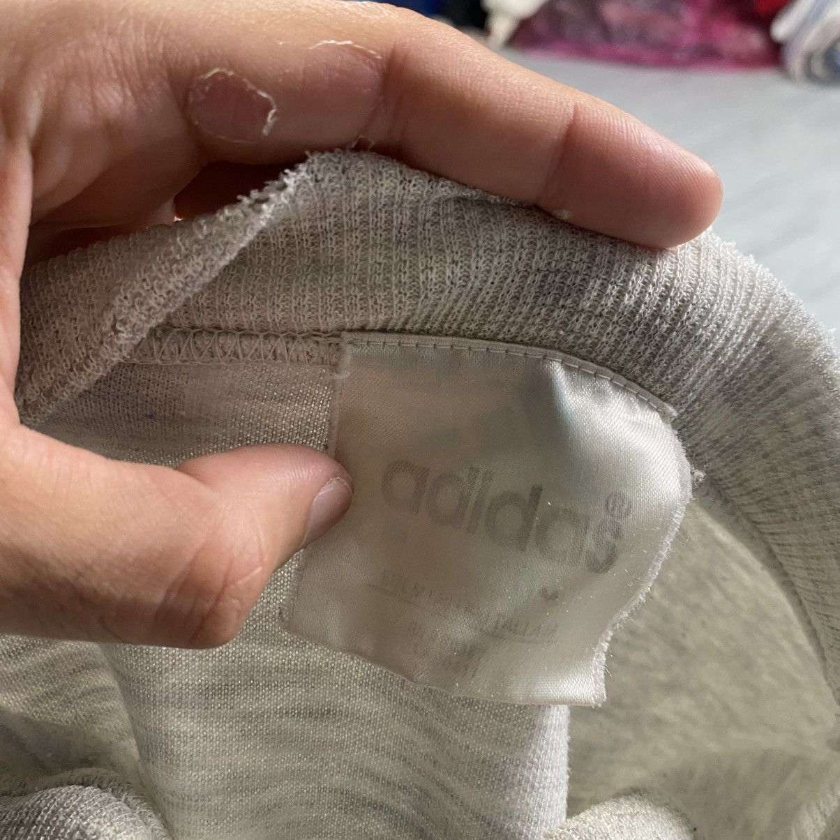 Adidas Vintage 90s Adidas Trefoil Distressed Crewneck Size US M / EU 48-50 / 2 - 8 Thumbnail