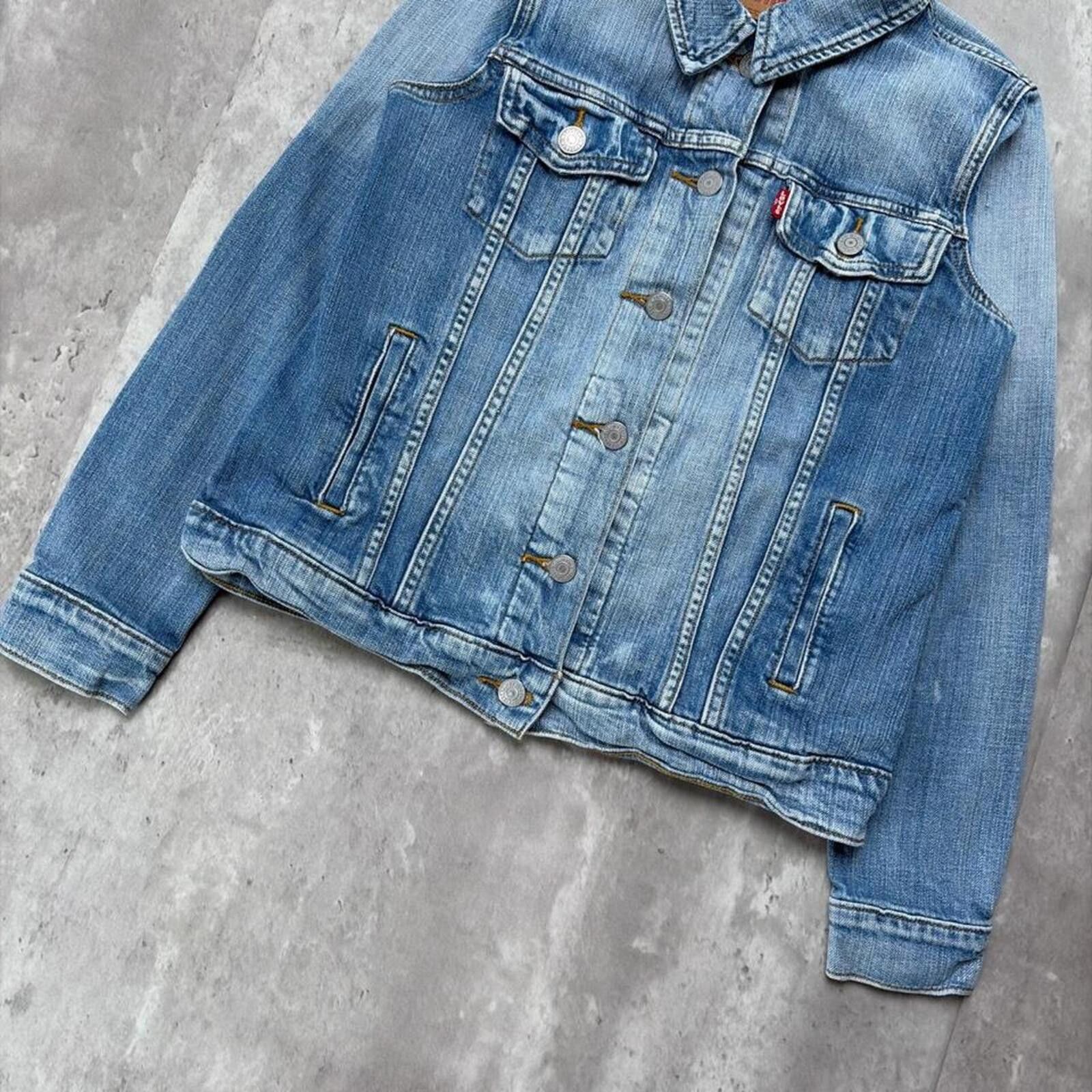 Levi's Y2K Light Wash Levi’s Grunge Trucker Bomber Denim Jacket Size S / US 4 / IT 40 - 3 Thumbnail