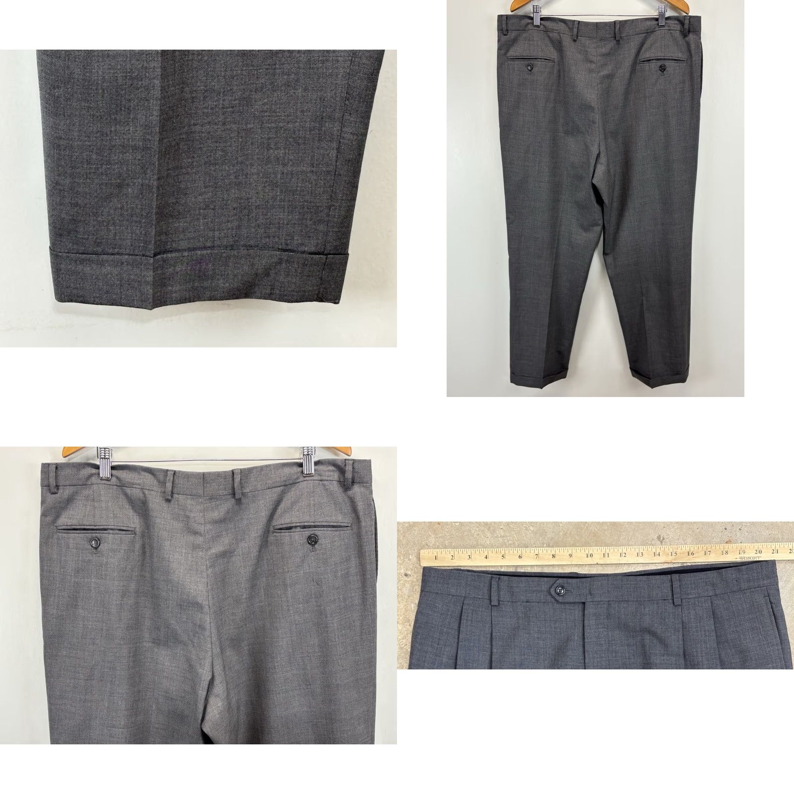 Jos. A. Bank Jos A Bank 2 Pc Wool Suit Blazer Pants 48L 42x31 Men’s Grey Executive Line Size 48R - 9 Thumbnail