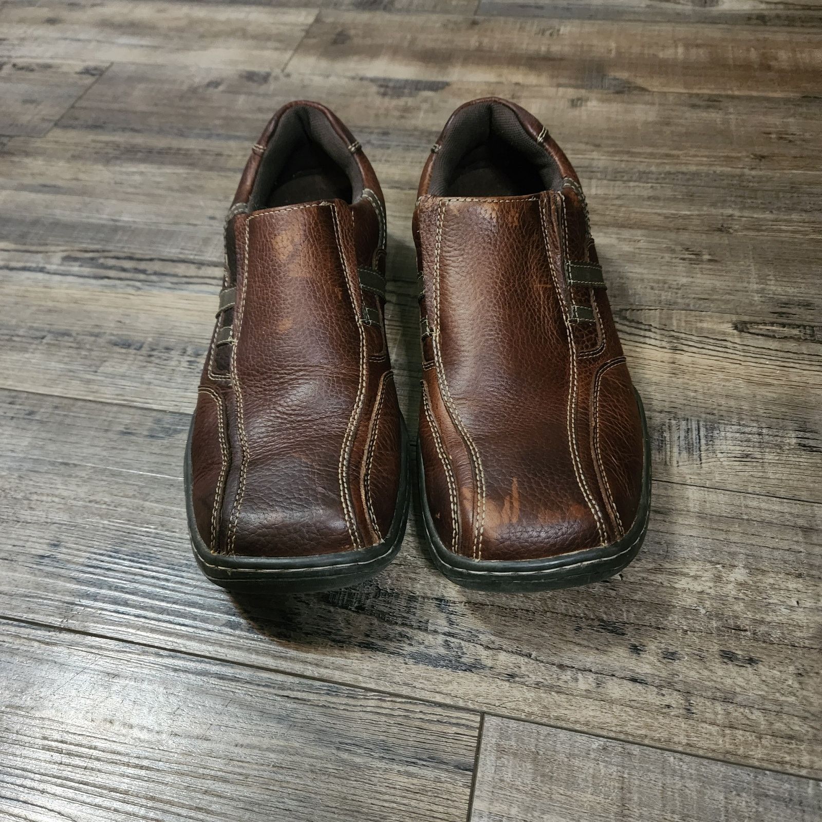 Bass Men Bass Stewart brown leather loafer shoe sz 9M 1297200 B42 Size US 9 / EU 42 - 1 Thumbnail