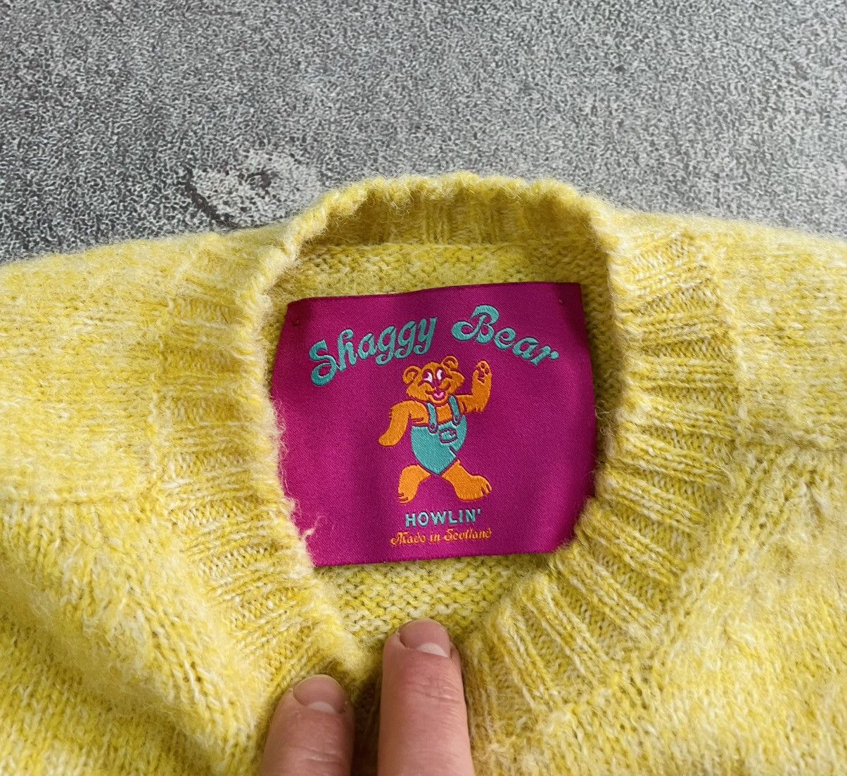 Howlin' Howlin’ Shaggy Bear Yellow Sweater 100% Pure Wool Scotland Size US M / EU 48-50 / 2 - 7 Thumbnail