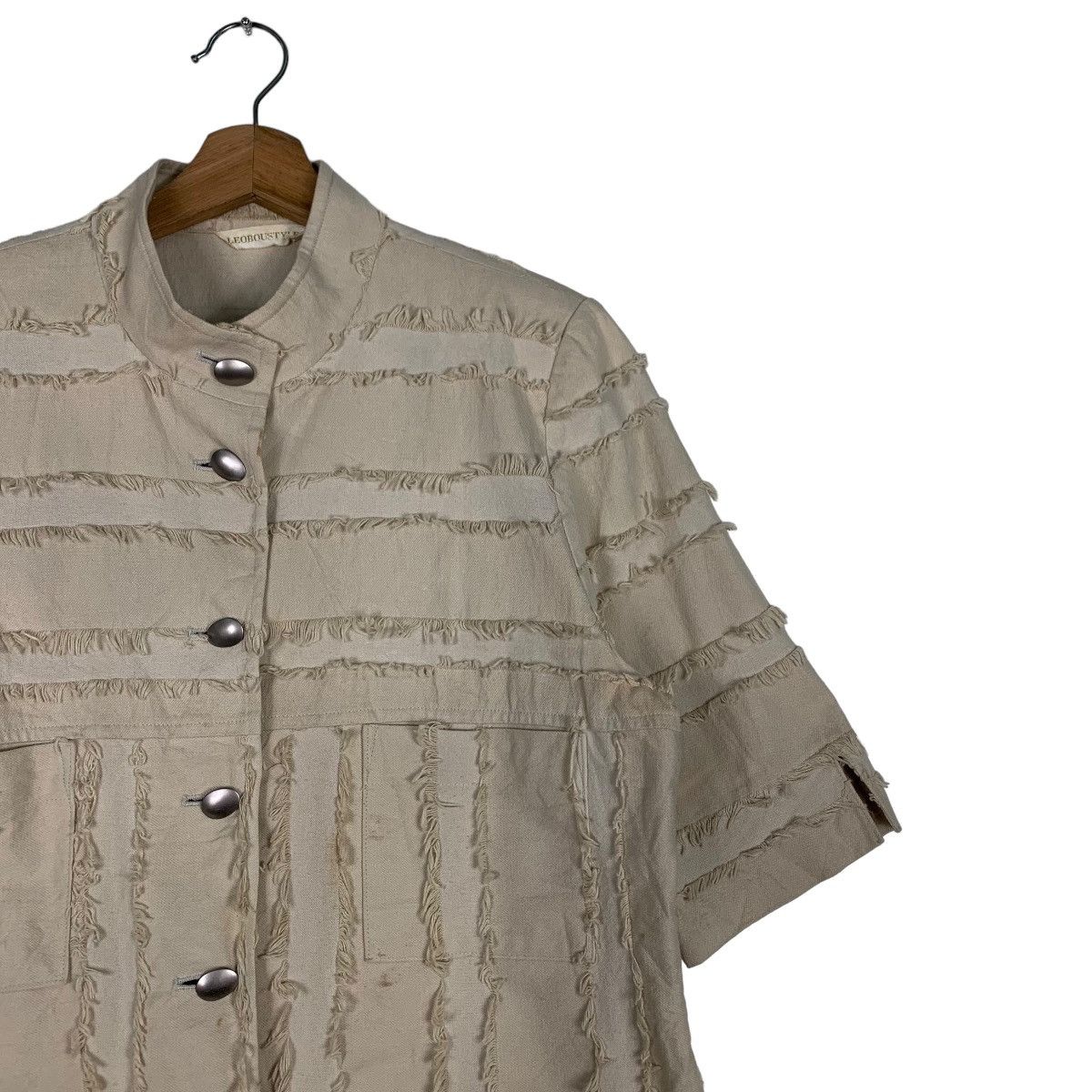 Japanese Brand LEOBOUSTYLE Made in Japan Short Sleeve Blouse #0535-C25 Size ONE SIZE - 5 Thumbnail