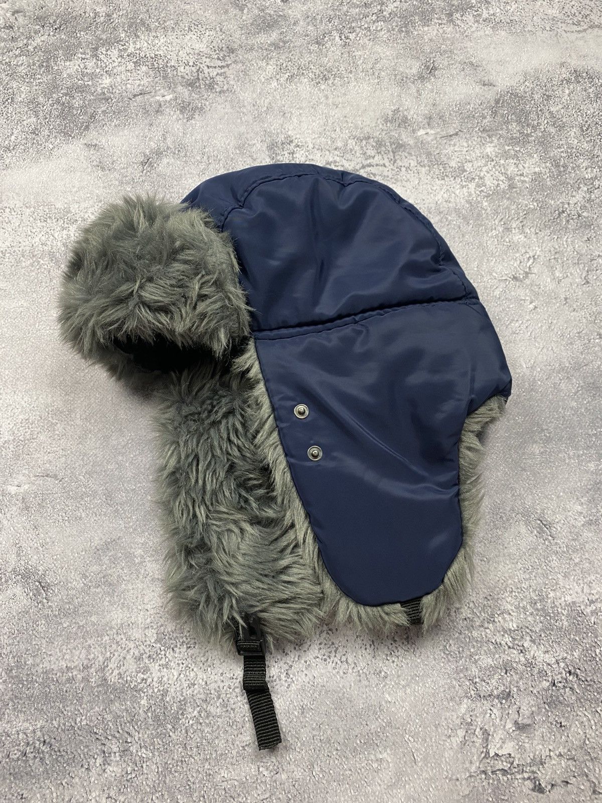 Japanese Brand Vintage Y2K Trapper Ushanka Blue Hylon Faux Fur Mohair Hat Size ONE SIZE - 1 Thumbnail