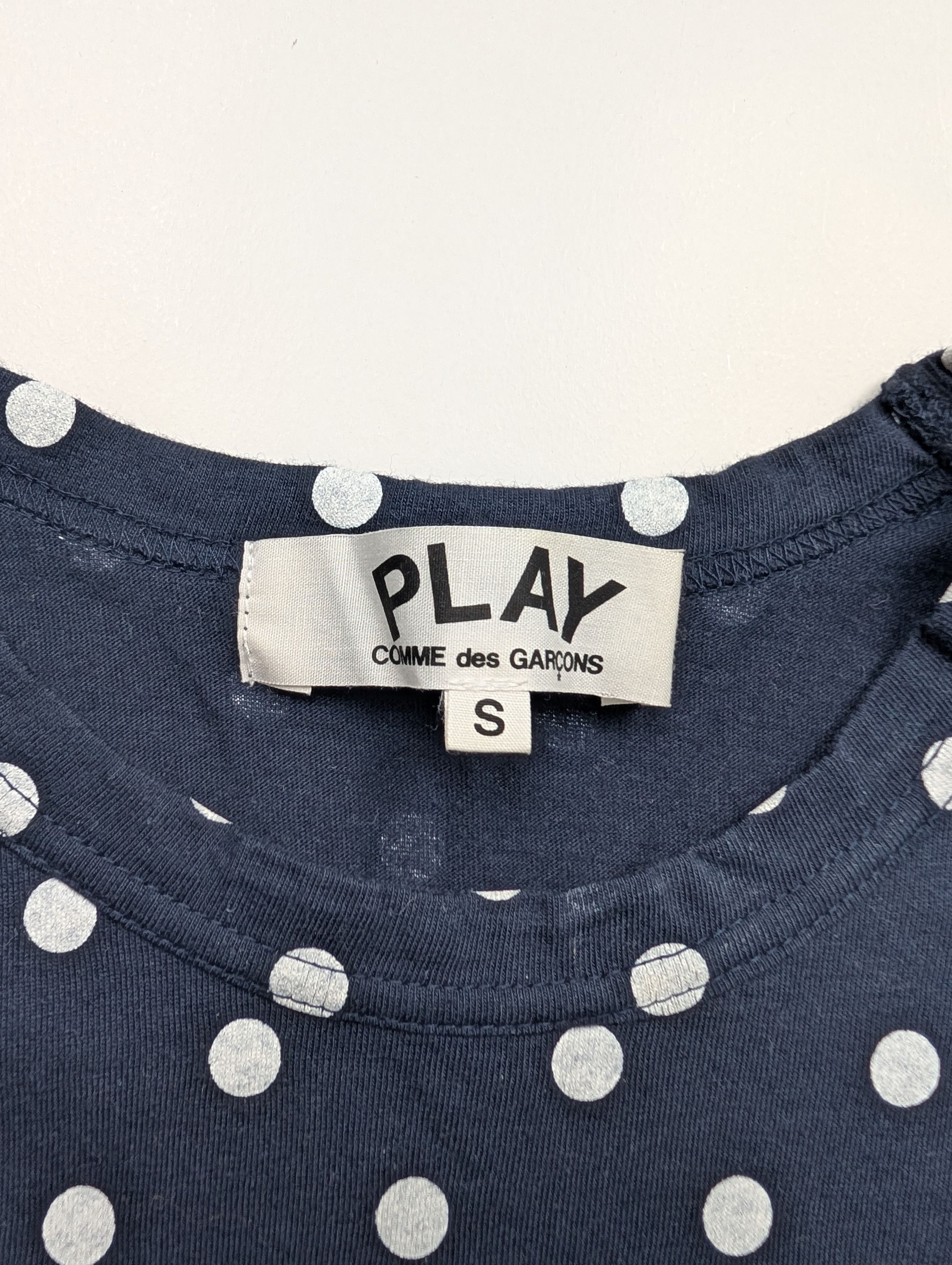 Comme des Garcons PLAY Play By Comme Des Garcons Navy Polkadot Long Sleeve Top Size S / US 4 / IT 40 - 4 Thumbnail