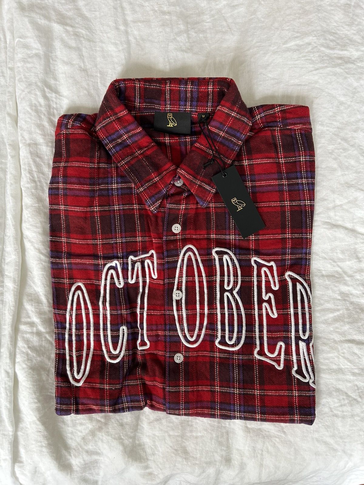 October's Very Own NWT OVO Red Holiday Plaid Shirt SS23 Medium Size US M / EU 48-50 / 2 - 3 Thumbnail