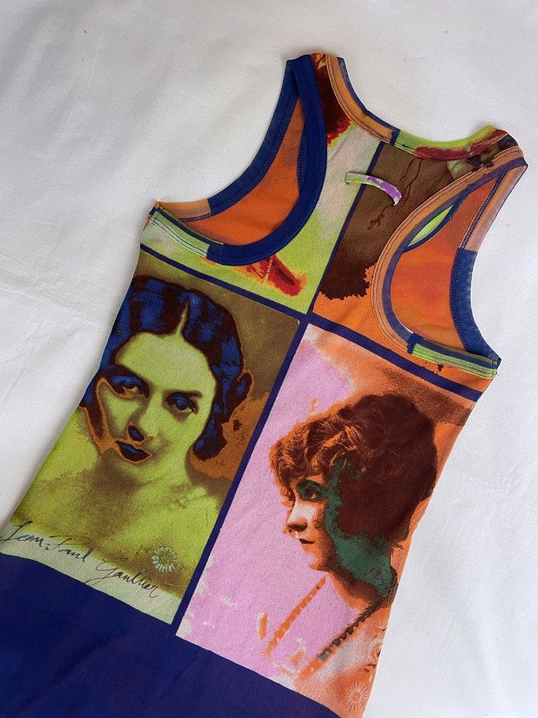 Jean Paul Gaultier SS2002 Jean Paul Gaultier Face Portrait Mesh Dress Vintage Size ONE SIZE - 7 Thumbnail