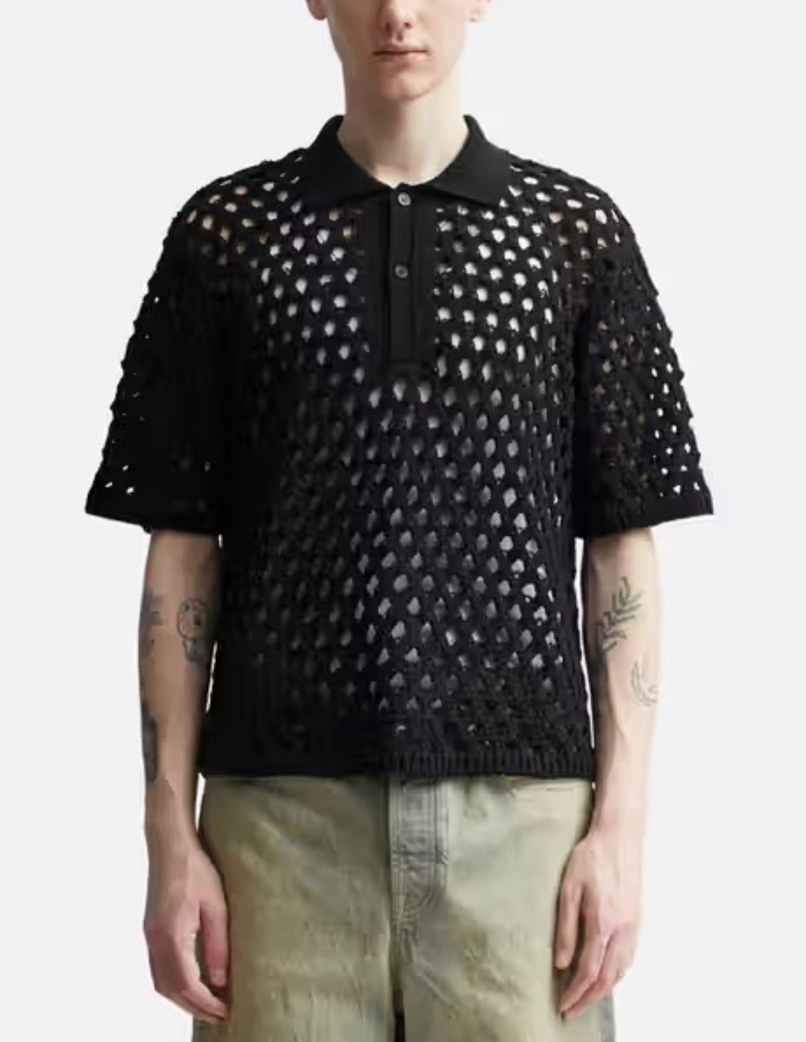 Stussy Stussy Big Mesh Polo Sweater 'Black' Size US L / EU 52-54 / 3 - 11 Thumbnail