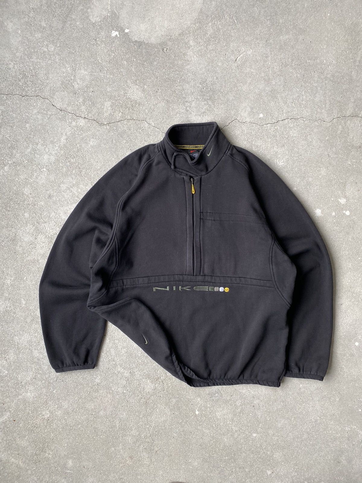 image of Nike Zip High Neck Sweatshirt in Black, Men's (Size Large)