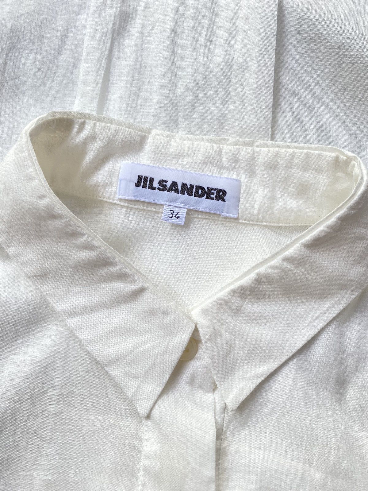 Jil Sander Jil Sander 3/4 Sleeve White Shirt Size XXS / US 00 / IT 34 - 6 Thumbnail