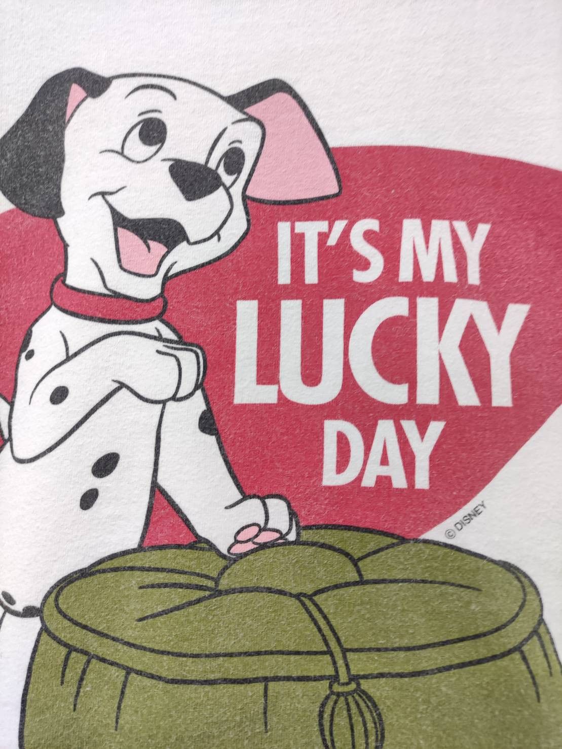 Disney Vtg 90's 101 Dalmatians " It's My Lucky Day " Disney T-Shirt Size US XL / EU 56 / 4 - 3 Thumbnail