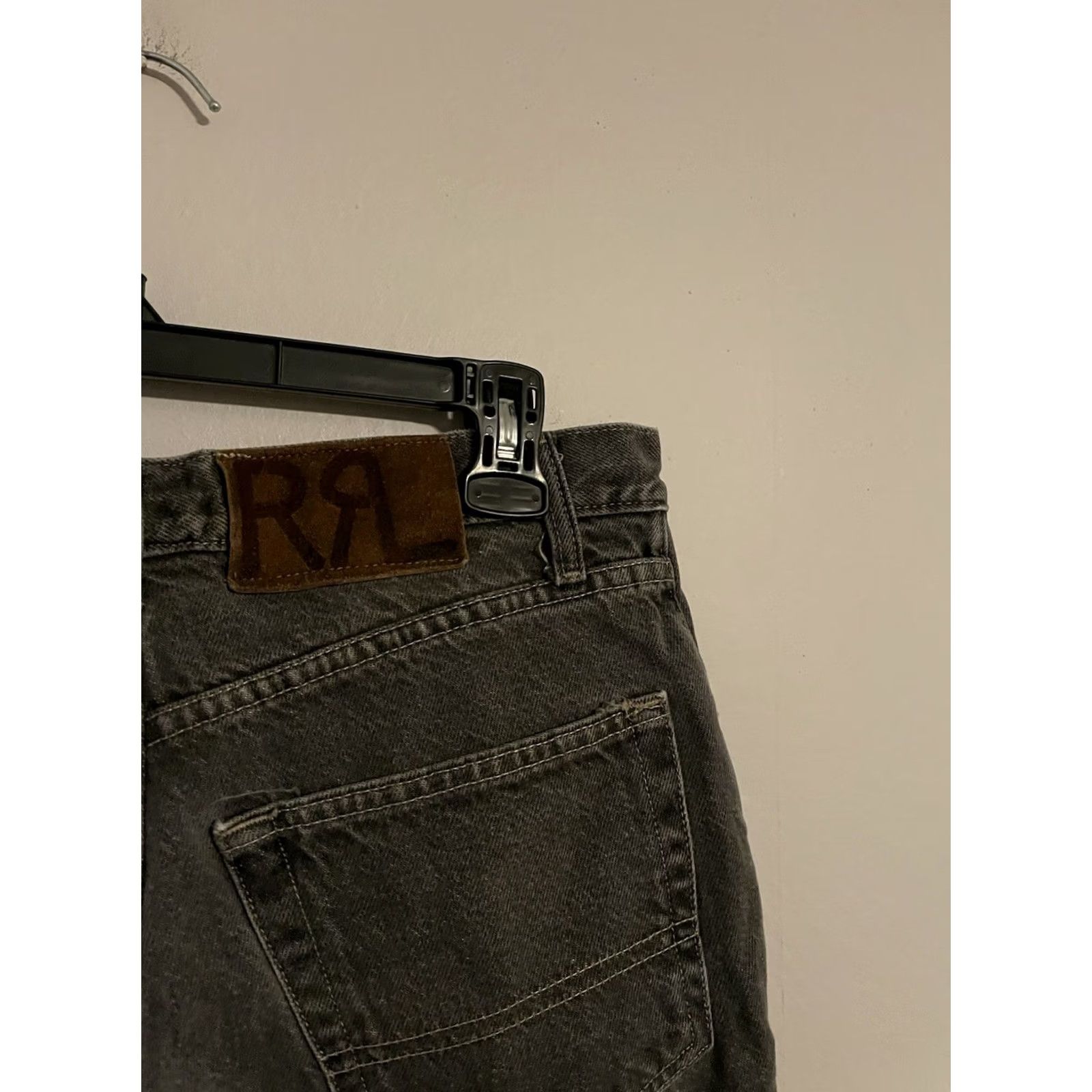Vintage VTG RRL Ralph Lauren Double RL Black Faded Denim Jeans Distressed - Men's 32x28 Jeans Size US 32 / EU 48 - 2 Thumbnail