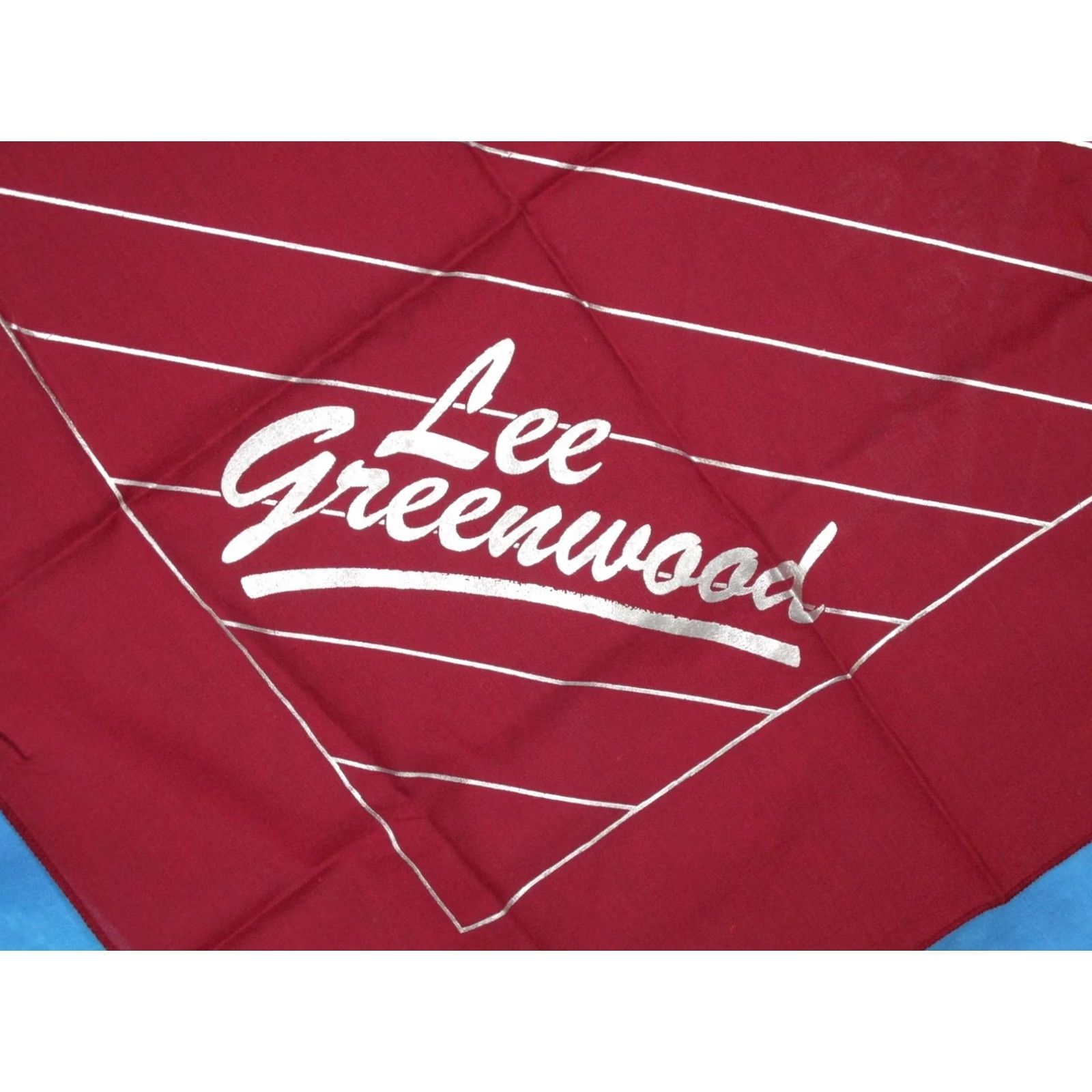 Lee VINTAGE DEADSTOCK 80s LEE GREENWOOD CONCERT BANDANA handkerchief country tour Men Red Size ONE SIZE - 3 Thumbnail