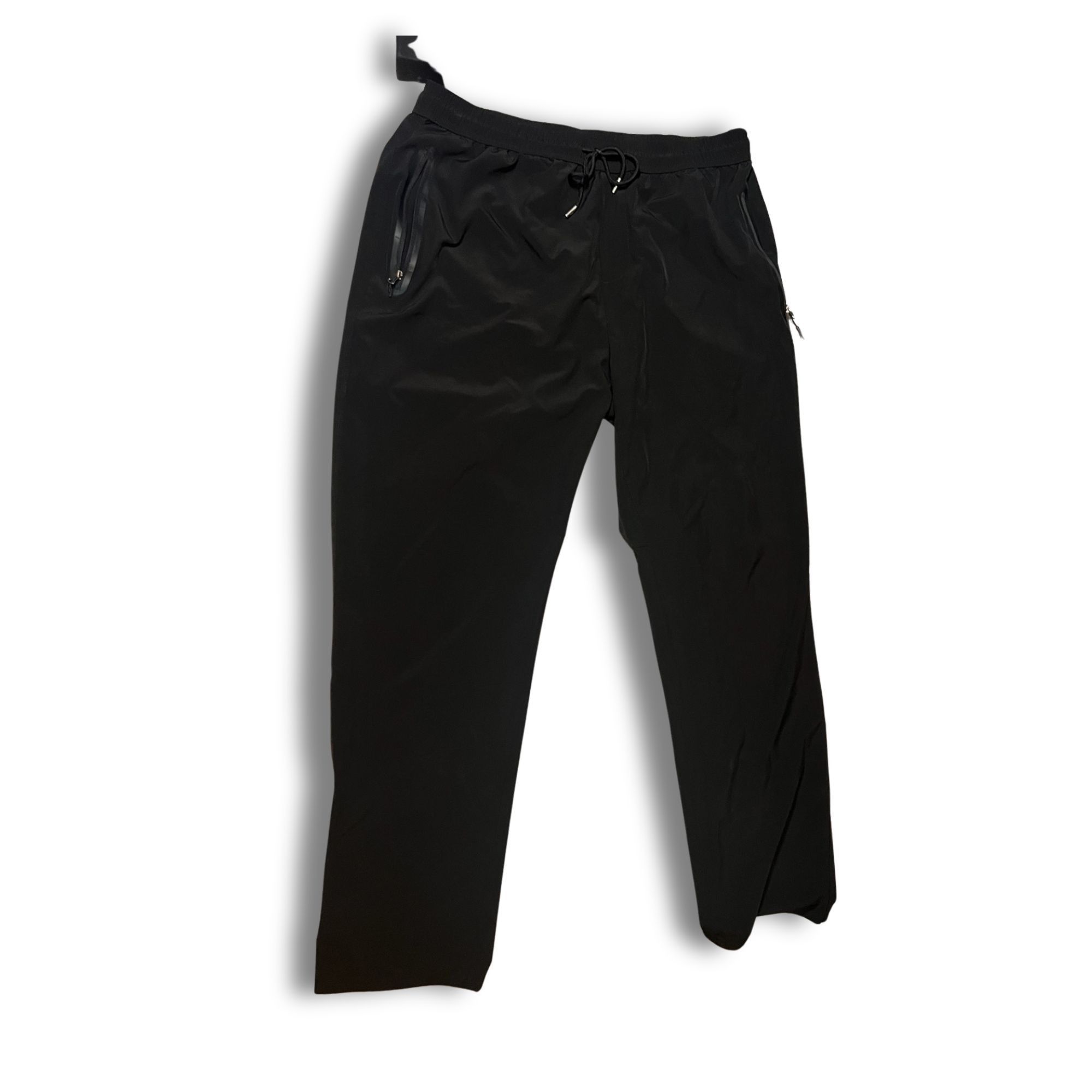 Other Mens Black Fashion Sweatpants XL With Zippered Pockets & Ela Size US 35 - 2 Thumbnail