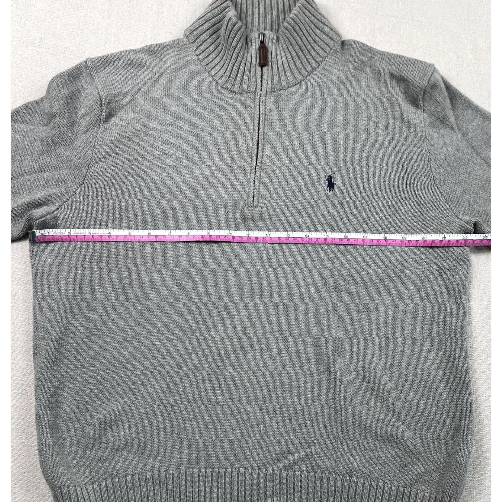 Polo Ralph Lauren Polo Ralph Lauren Sweater Shirt Mens L Gray 1/4 Zip Pullover Mock neck Long Sleeve Ski Classic Logo Size US L / EU 52-54 / 3 - 4 Thumbnail