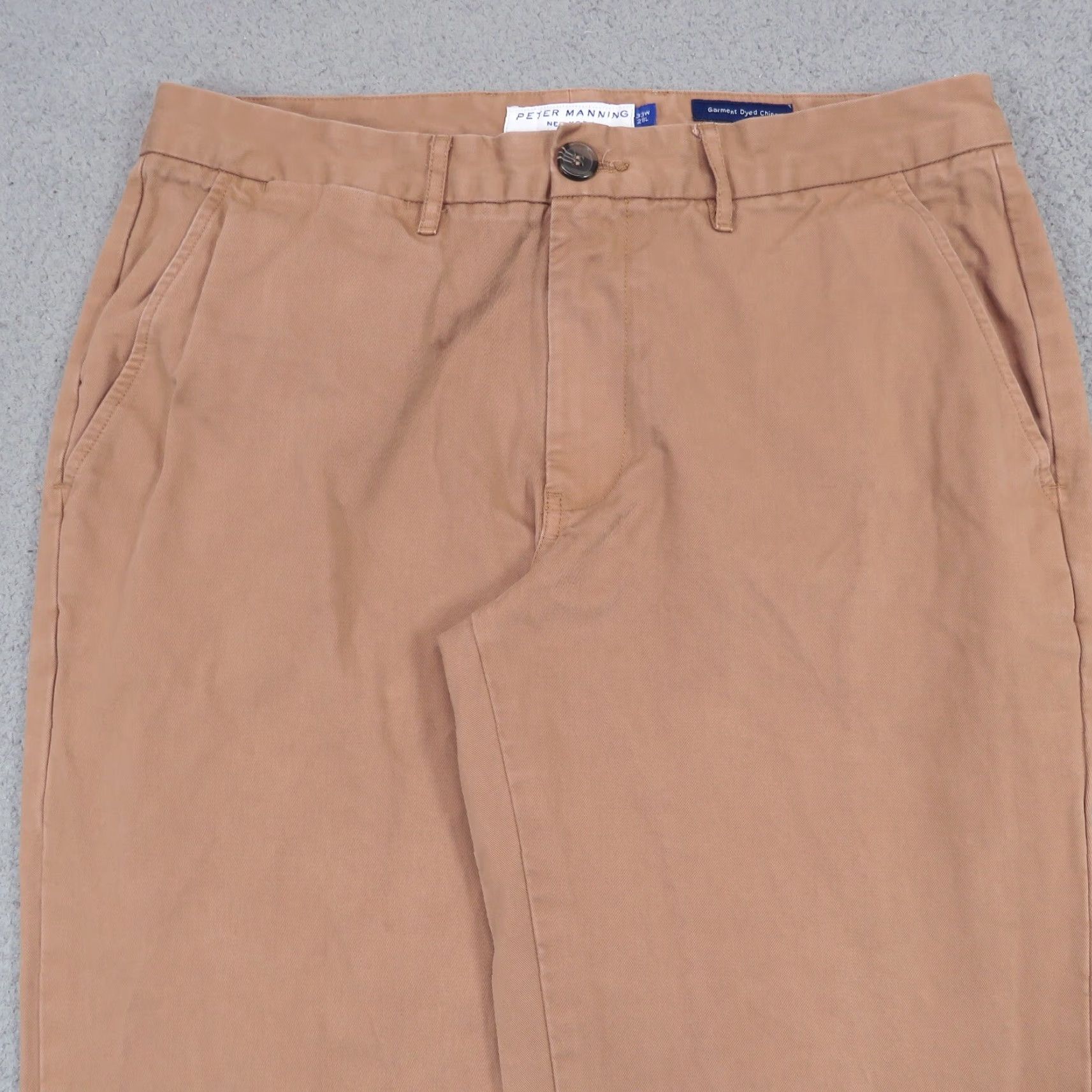 Vintage VINTAGE Peter Manning Pants Mens 33x28 Tobacco Brown Garment Dyed Chinos 5 Pocket Twill Shirt? Size US 33 - 6 Thumbnail