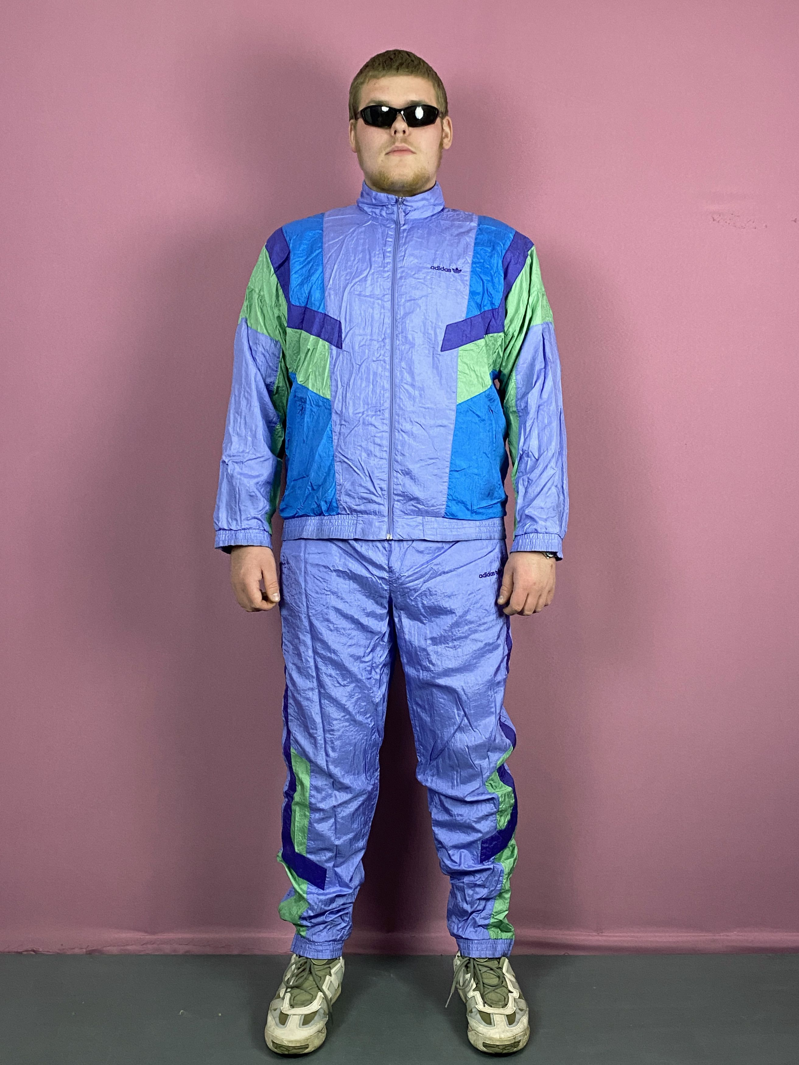 Adidas × Vintage 90s Adidas Vintage Men's Tracksuit Set - L Jacket & Pants Size US L / EU 52-54 / 3 - 3 Thumbnail