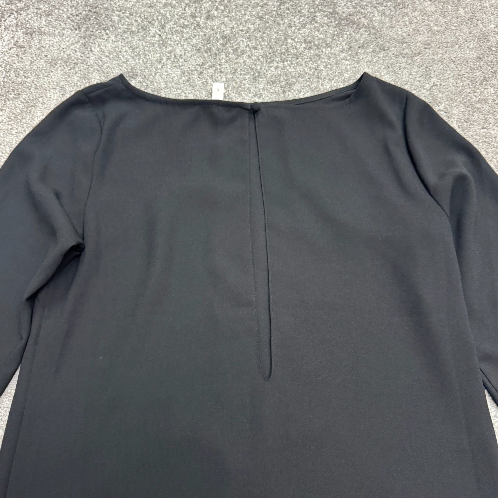 Vintage Leith Dress Womens Small Black Knee Length 3/4 Sleeve Boat Neck Shift Classic Vintage No Size S / US 4 / IT 40 - 3 Thumbnail