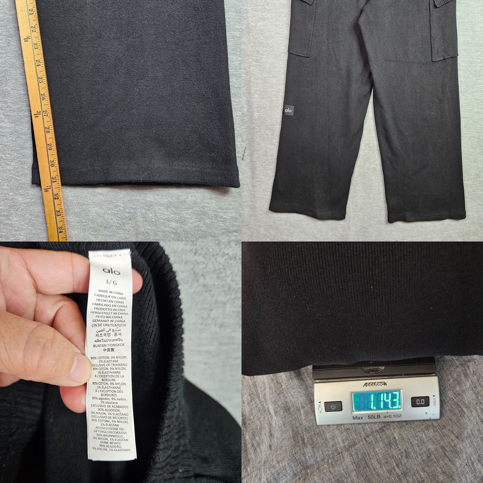 Alo Alo Yoga Pants Women Large Black Straight Leg Stretch Athleisure Lounge Size 36" / US 14 / IT 50 - 8 Thumbnail