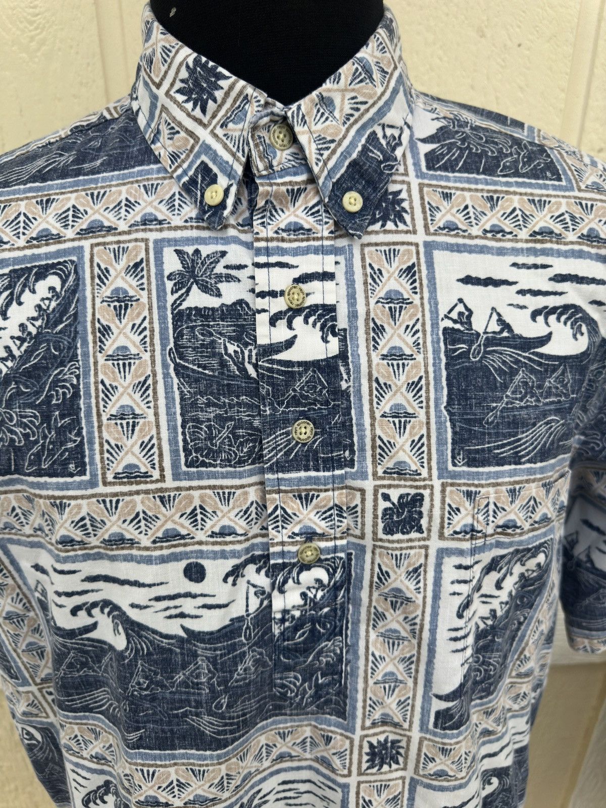 Reyn Spooner Reyn Spooner Hawaiian Print Multicolored 3/4 Button Men's L Size US L / EU 52-54 / 3 - 4 Thumbnail