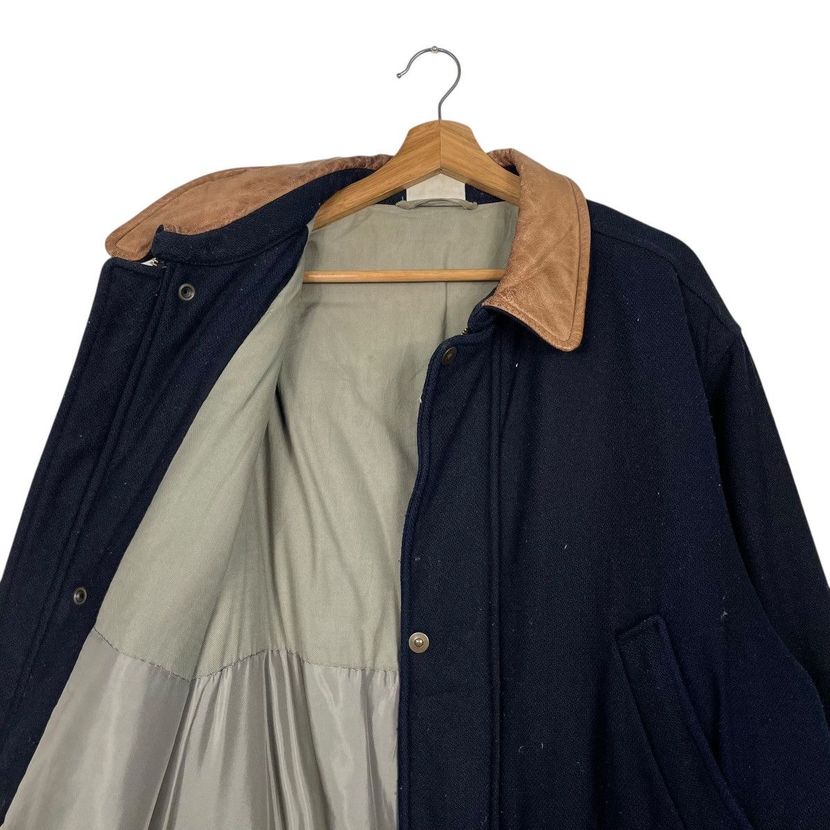 Marlboro Vintage Marlboro Wool Jacket With Leather Collar Size US L / EU 52-54 / 3 - 10 Thumbnail