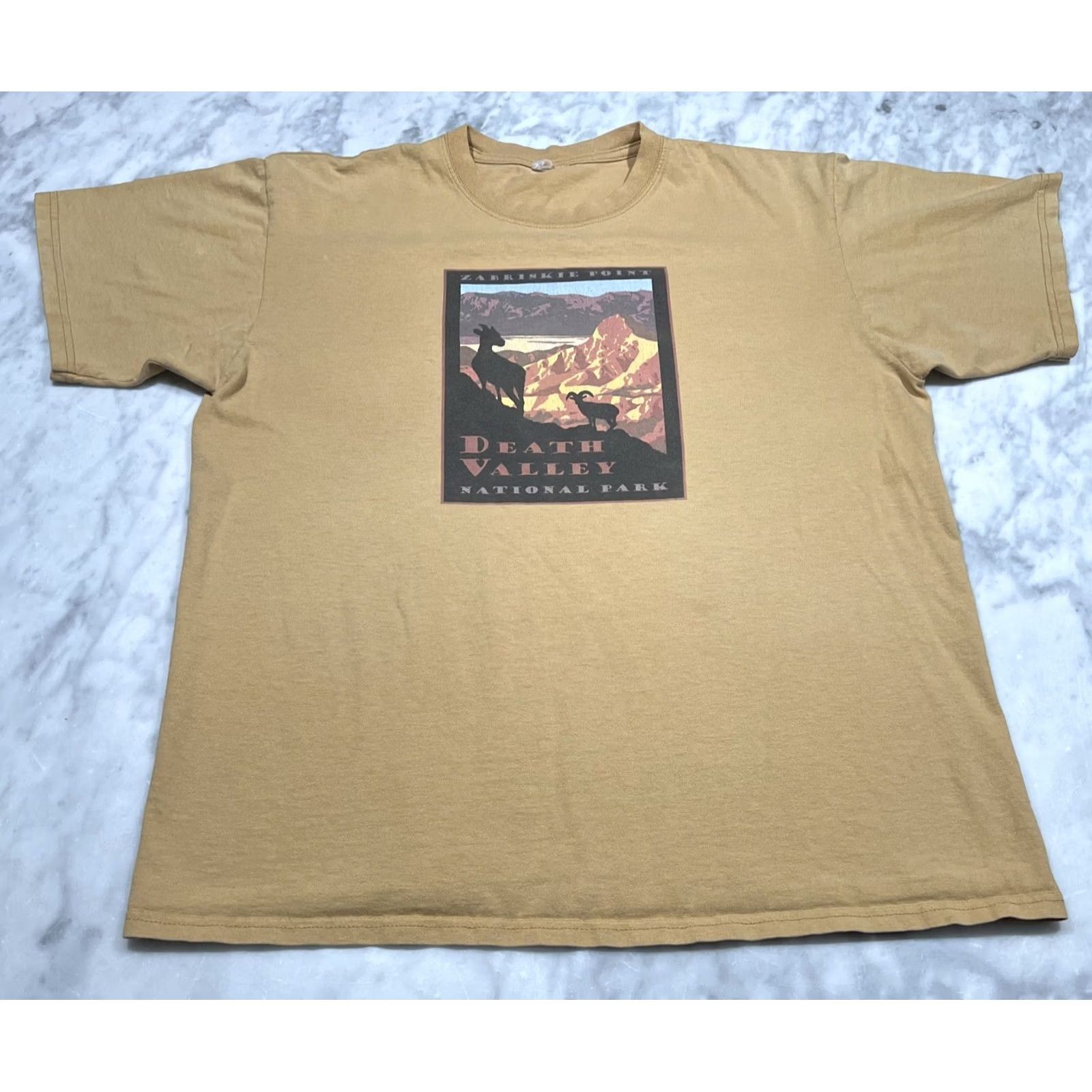 Vintage Zabriskie Point Death Valley National Park T Shirt Large Tan Cotton Crew Neck Short Sleeve Men Regular Fit No Tags See Photos Graphic Print NP Theme Size US L / EU 52-54 / 3 - 3 Thumbnail