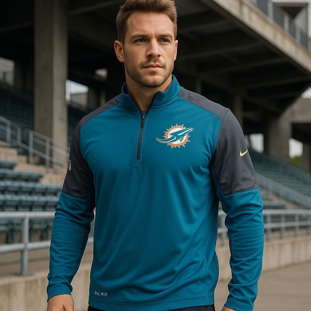 Nike NFL Miami Dolphins Dri-FIT 1/4 Zip Pullover Nike Blue Large Size US L / EU 52-54 / 3 - 1 Thumbnail