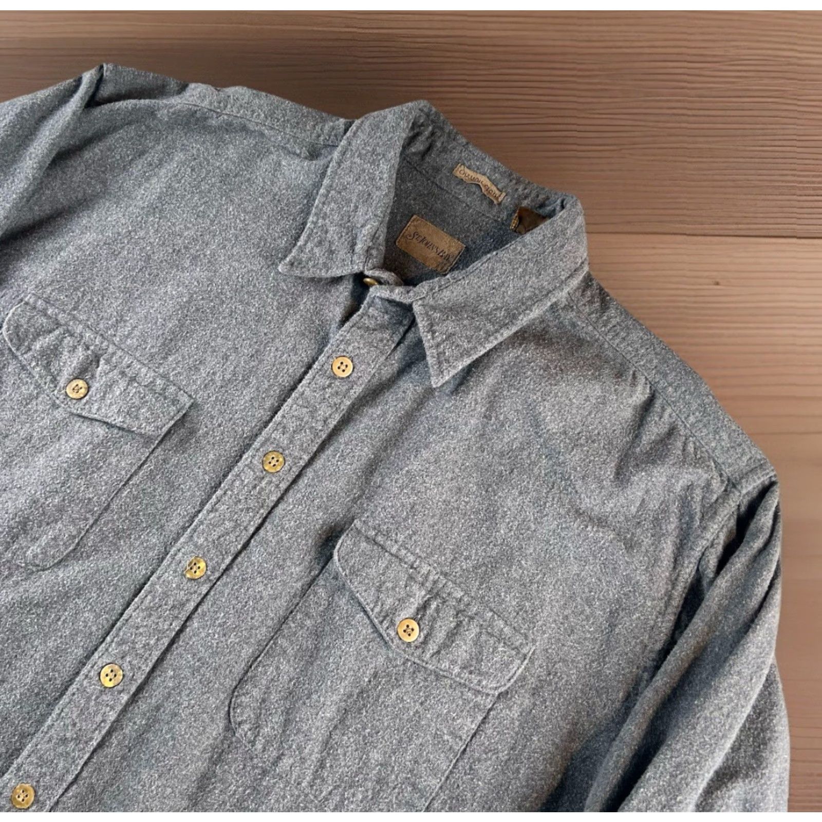 Vintage VINTAGE St. Johns Bay Shirt Mens XLT Gray Chamois Flannel Button Up Heavy LS 90s Size US XXL / EU 58 / 5 - 2 Thumbnail
