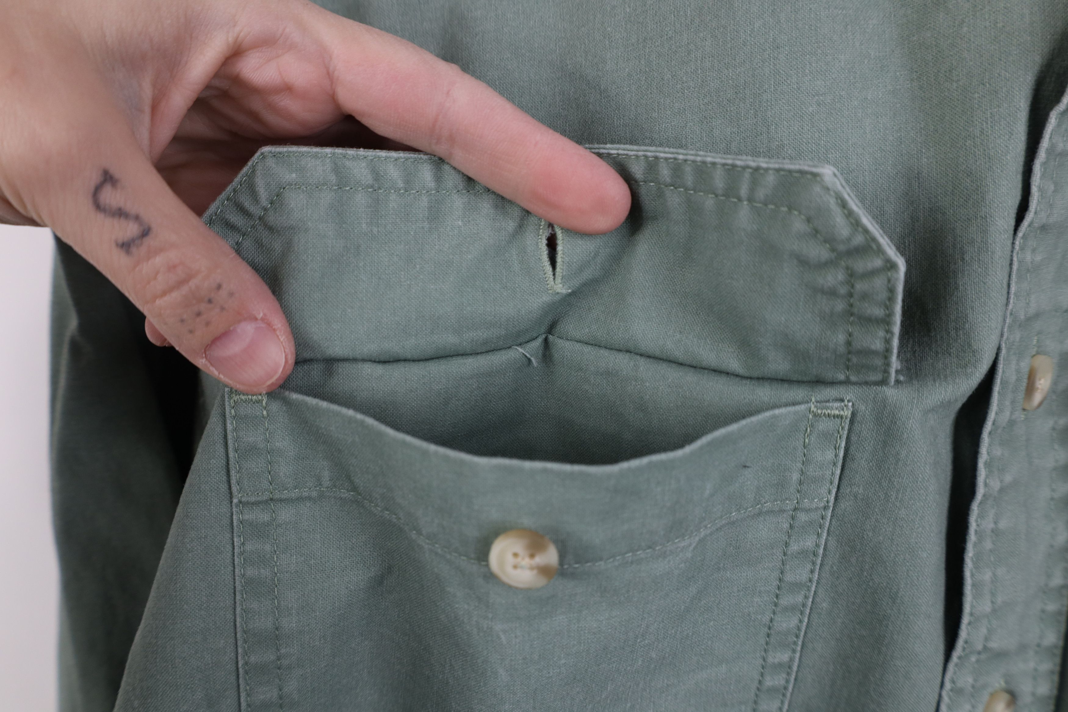 L.L. Bean Vintage 90s LL Bean Stonewash Safari Bush Poplin Shirt Size US M / EU 48-50 / 2 - 6 Thumbnail