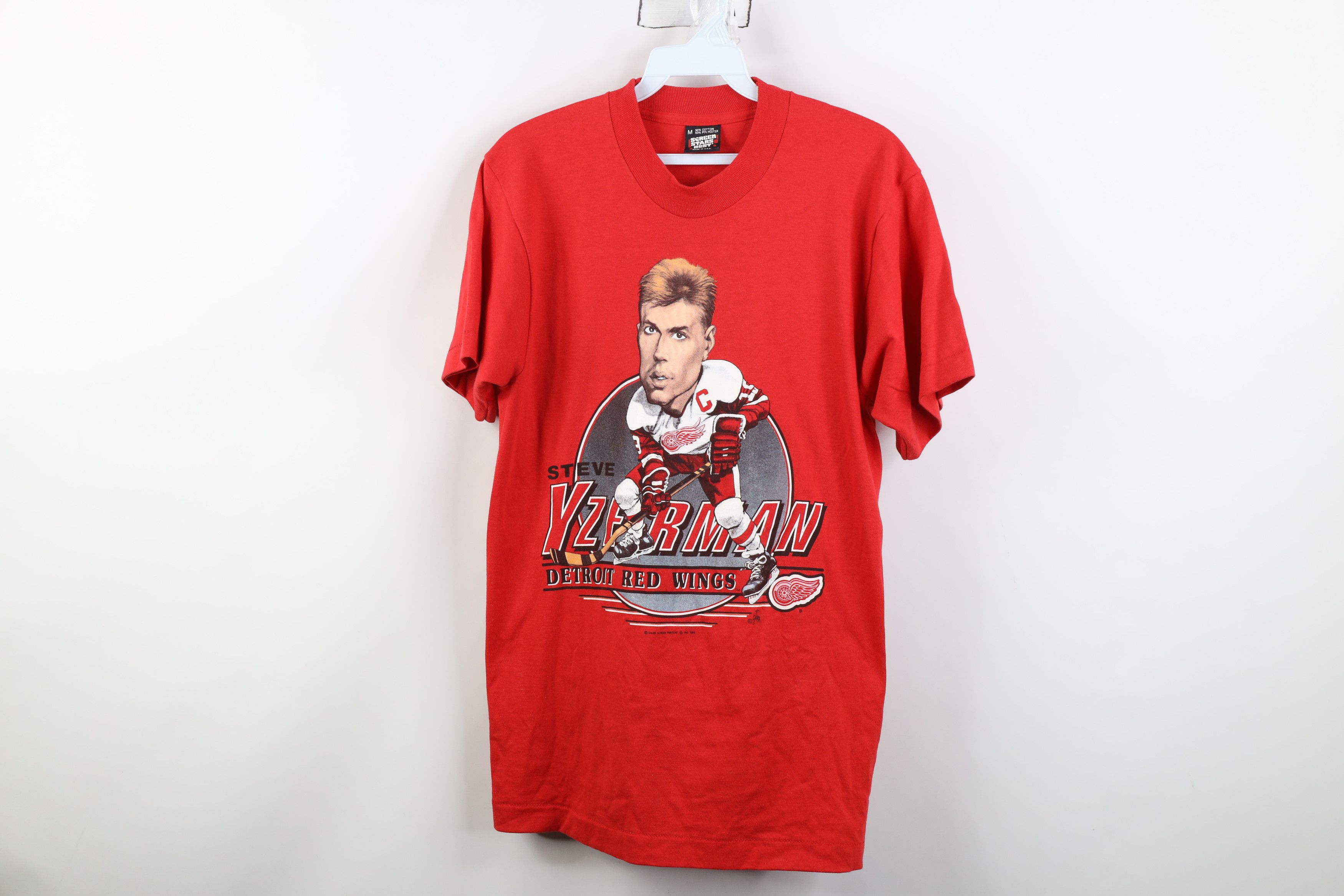 Vintage Vintage 80s Caricature Steve Yzerman Red Wings T-Shirt Size US M / EU 48-50 / 2 - 1 Thumbnail