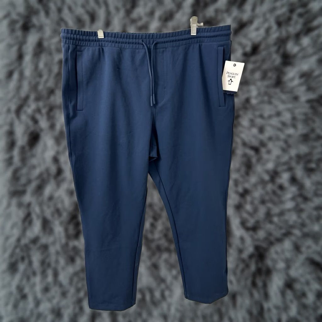 Original Penguin Penguin Original Sport Pants Mens 2XL Blue Jogger Track Athletic Performance Stretch NWT Size US 39 - 1 Thumbnail