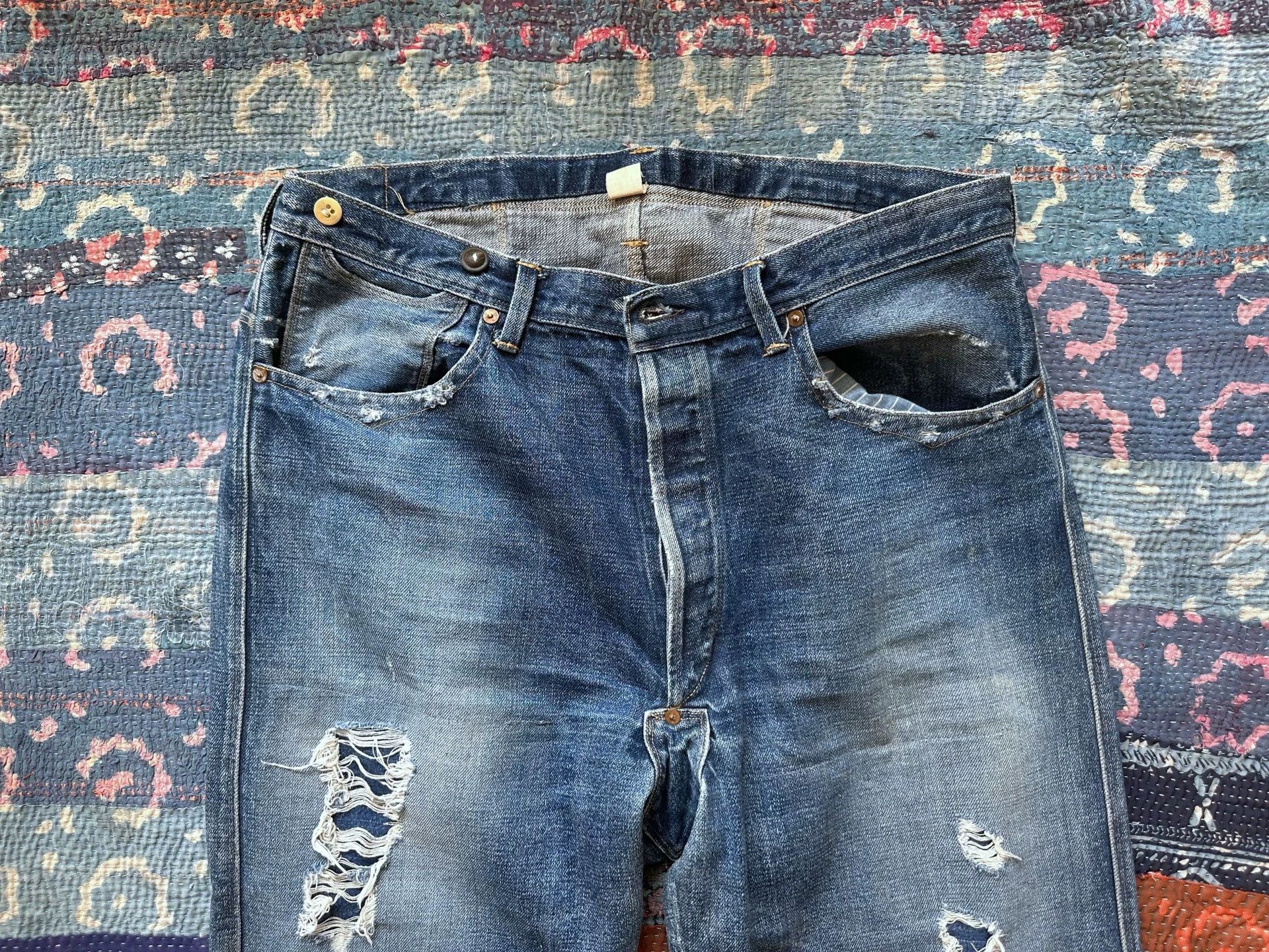 RRL Ralph Lauren RRL Vintage Distressed Jeans 36x34 Beggy Fit Size US 36 / EU 52 - 3 Thumbnail