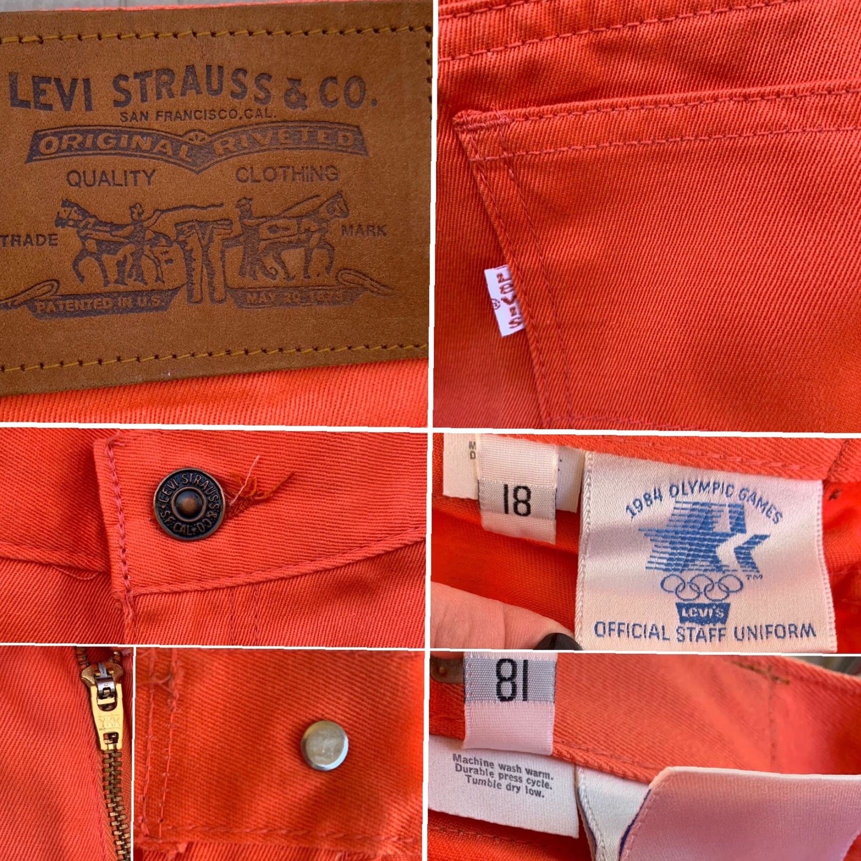Levi's VINTAGE Levi's 5 pocket jeans style pants 1984 Olympics size 18 waist 33 in 1980s Size 40" / US 18 - 5 Thumbnail
