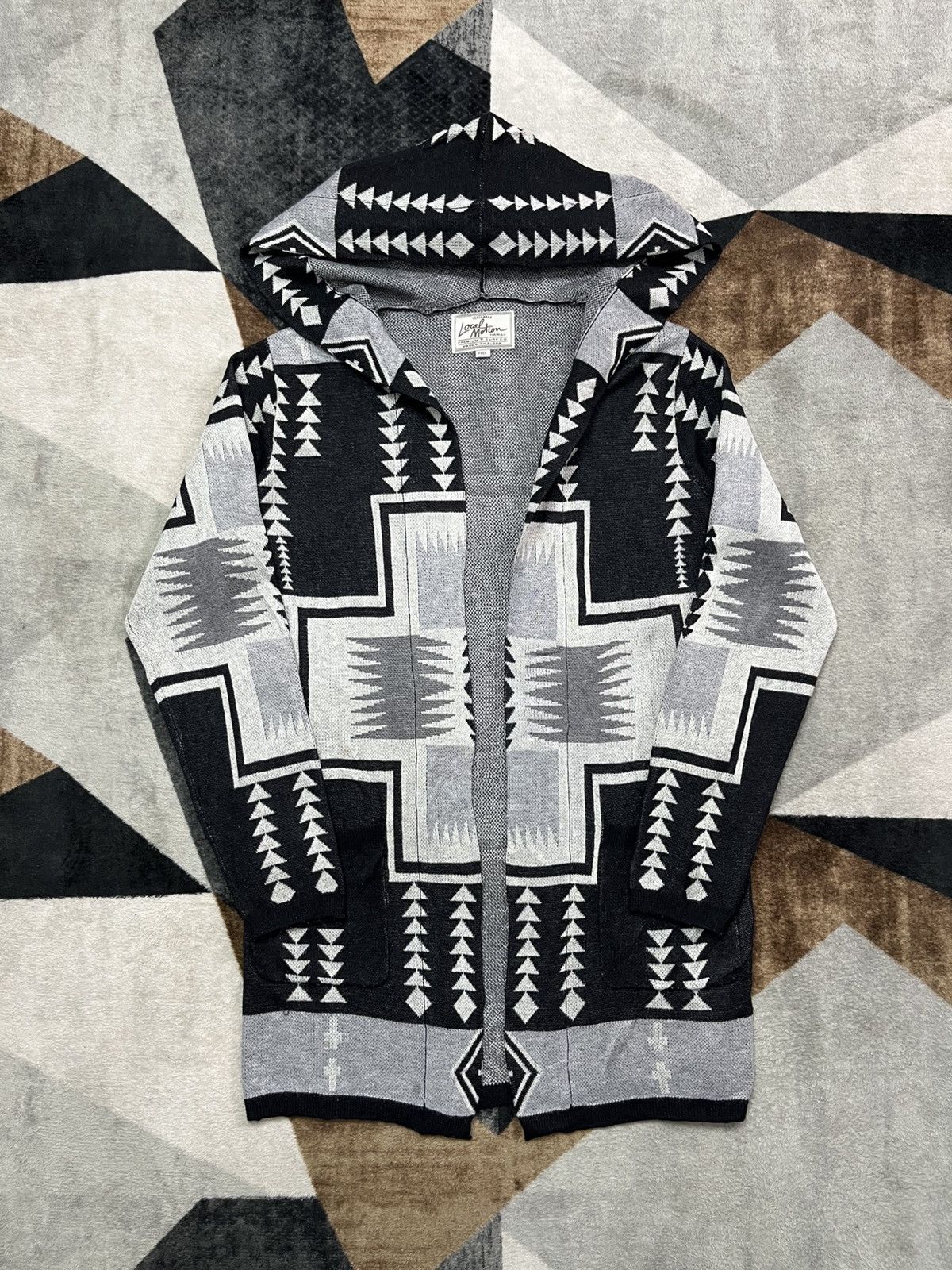 Native Vintage Local Motion Navajo Aztec Alpaca Wool Parka Hoodie Size US L / EU 52-54 / 3 - 1 Thumbnail
