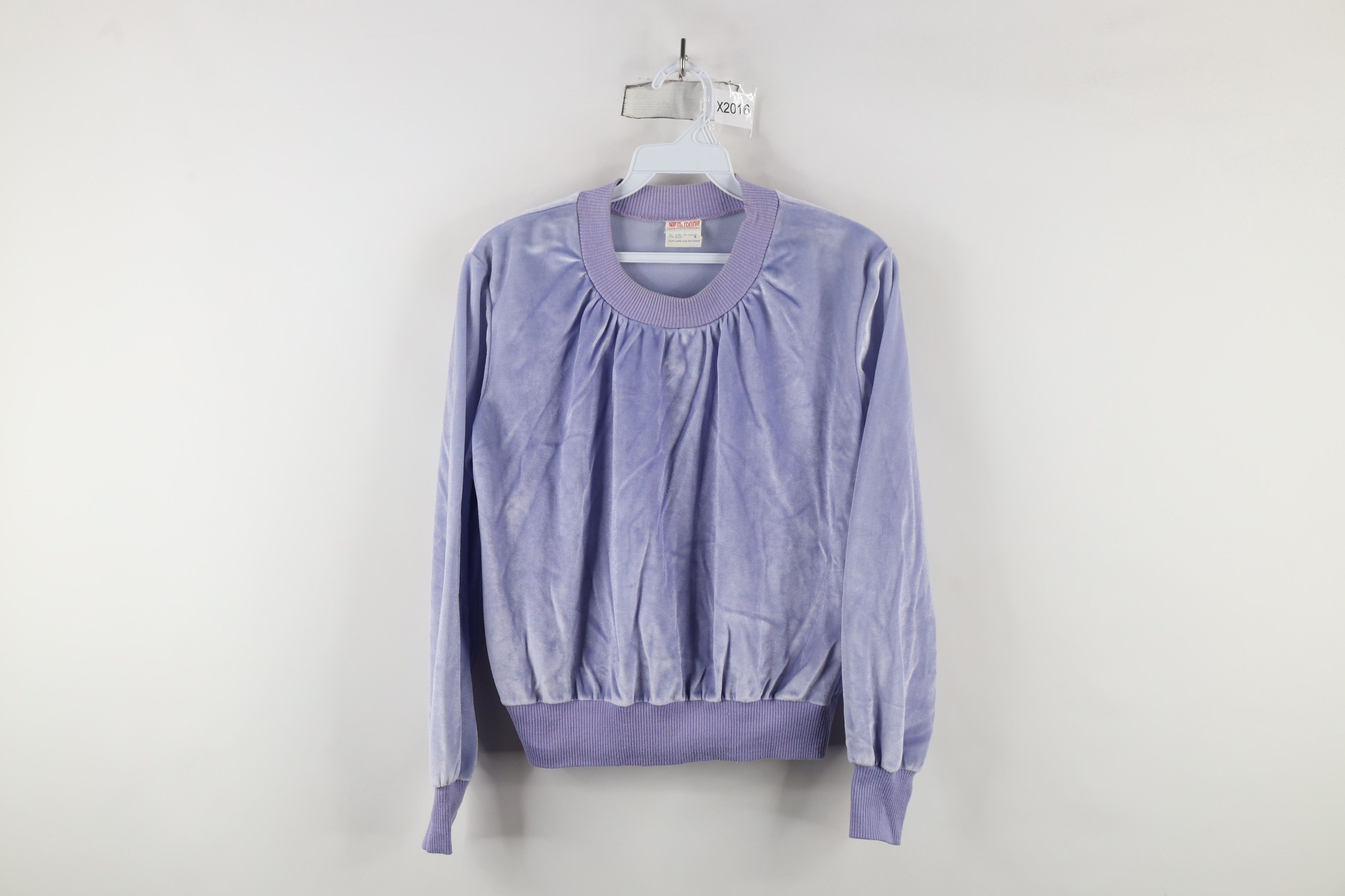 Vintage Vintage 80s 90s Streetwear Velour Crewneck Sweater USA Size L / US 10 / IT 46 - 1 Thumbnail