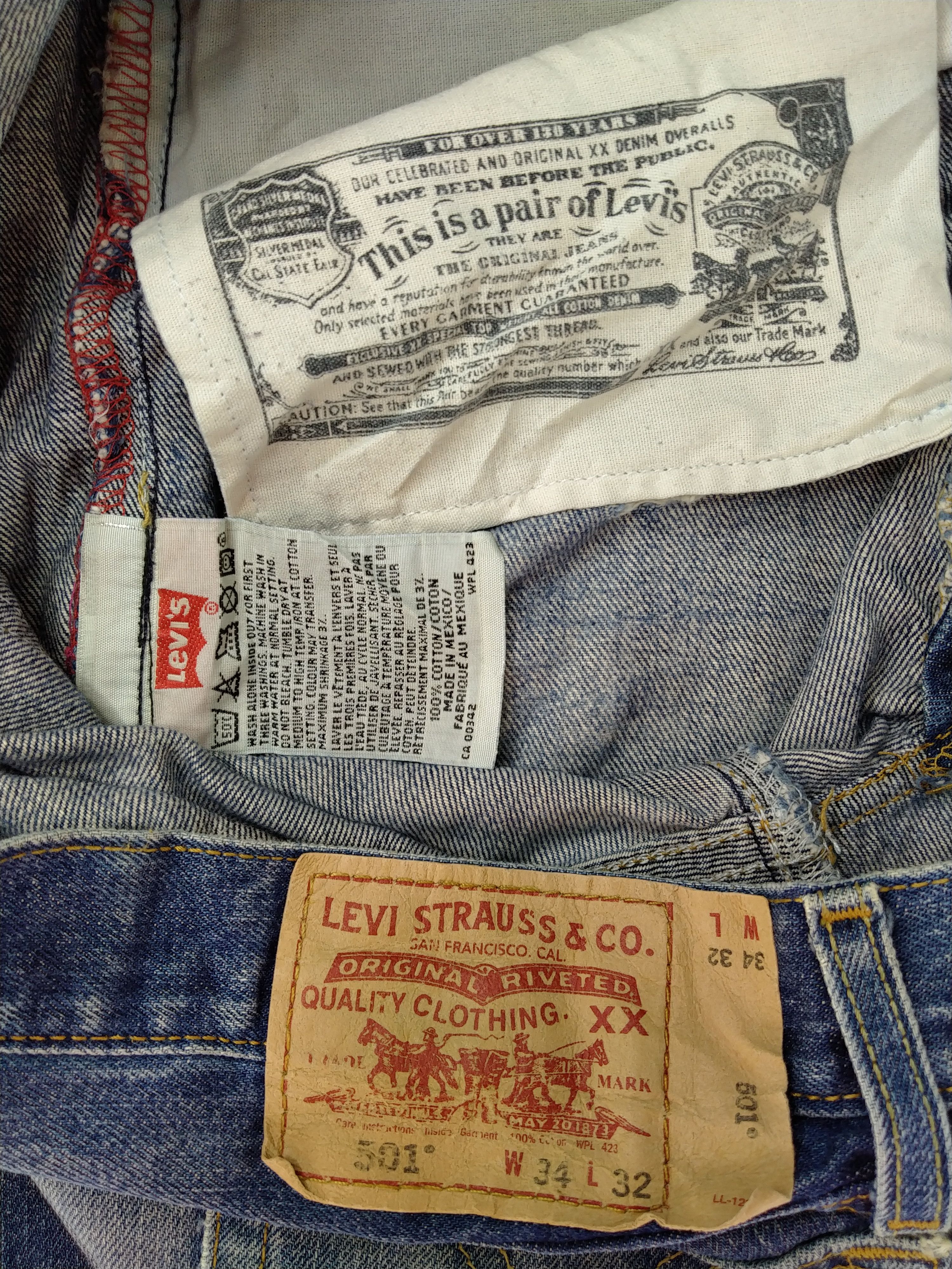 Levi's Blue Distressed Vintage Levi's 501 34x30.5 Denim -JN342 Size US 34 / EU 50 - 11 Thumbnail