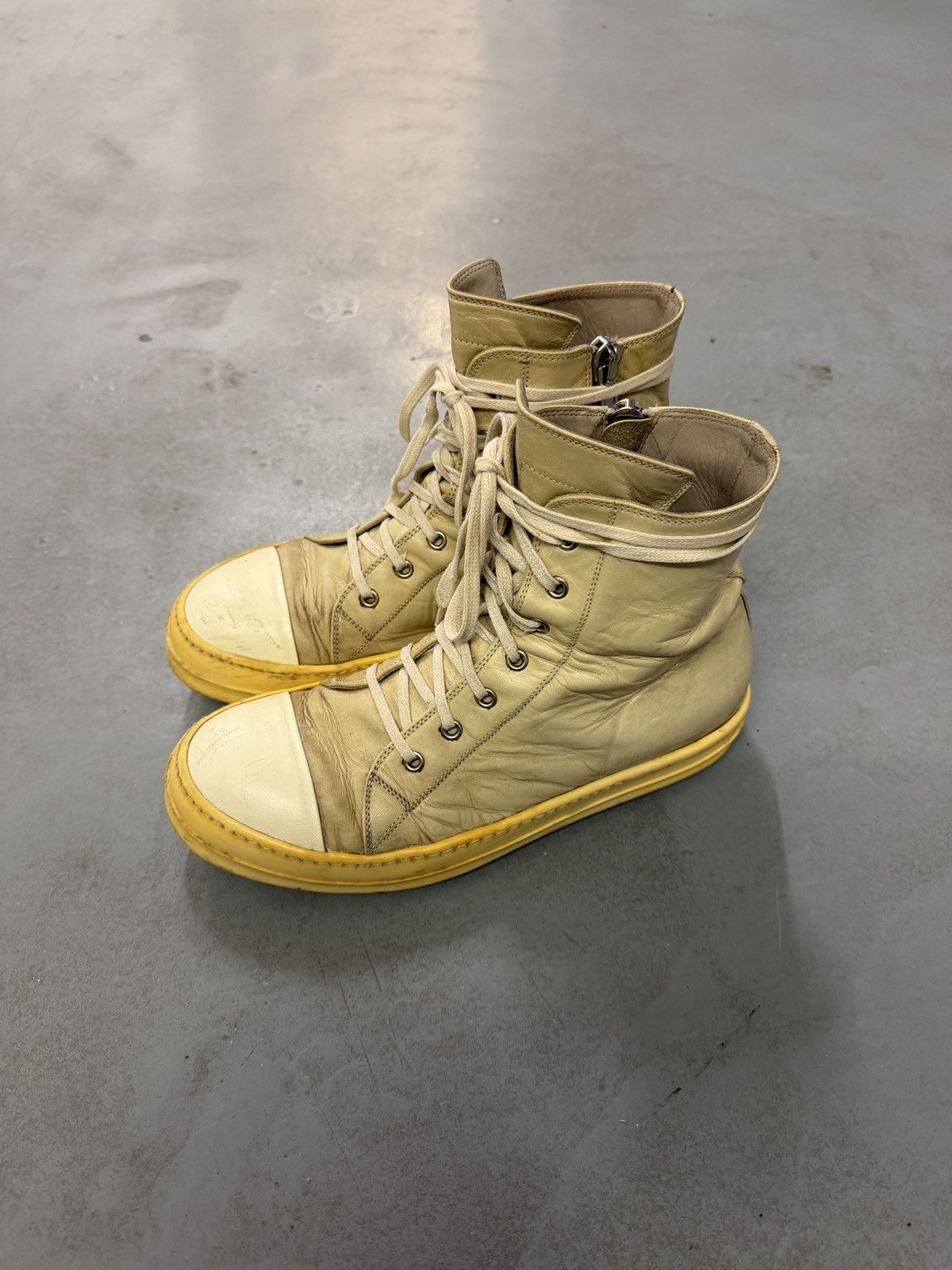 Rick Owens Rick Owens Main Line Vintage Leather High Sneakers Size US 9 / EU 42 - 1 Thumbnail