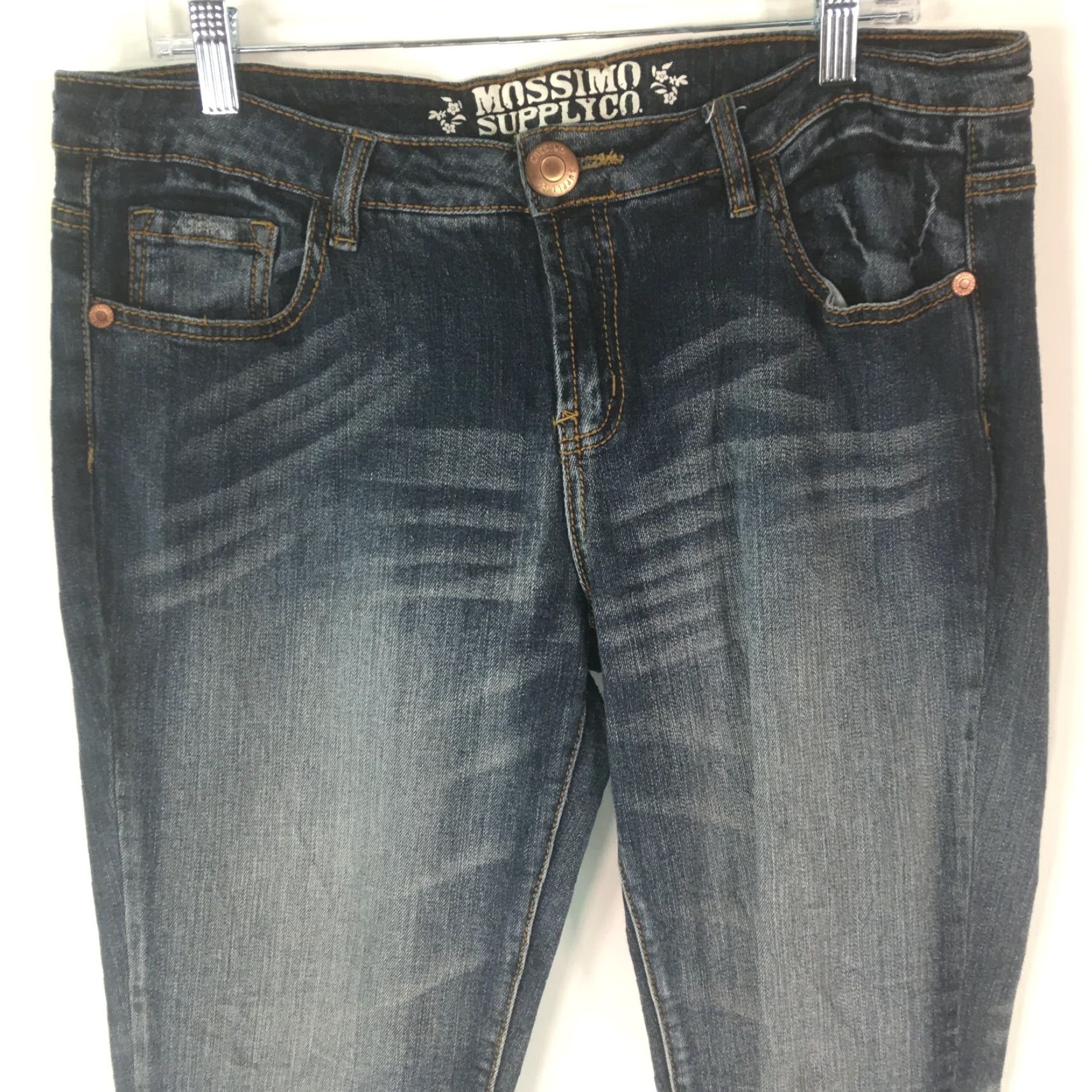 Mossimo Mossimo Supply Co Womens Jeans Straight Blue Denim Size 13 Mid Rise 28 Inseam 5-Pocket Size 34" / US 12 / IT 48 - 3 Thumbnail