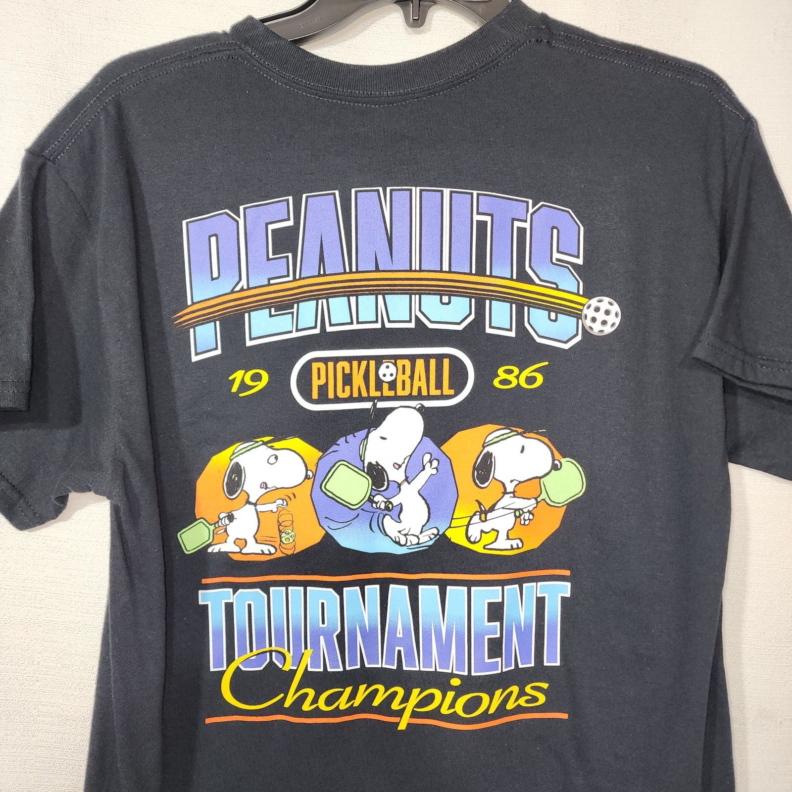 Peanuts Snoopy pickleball 1986 tournament champions men's medium Size US M / EU 48-50 / 2 - 6 Thumbnail