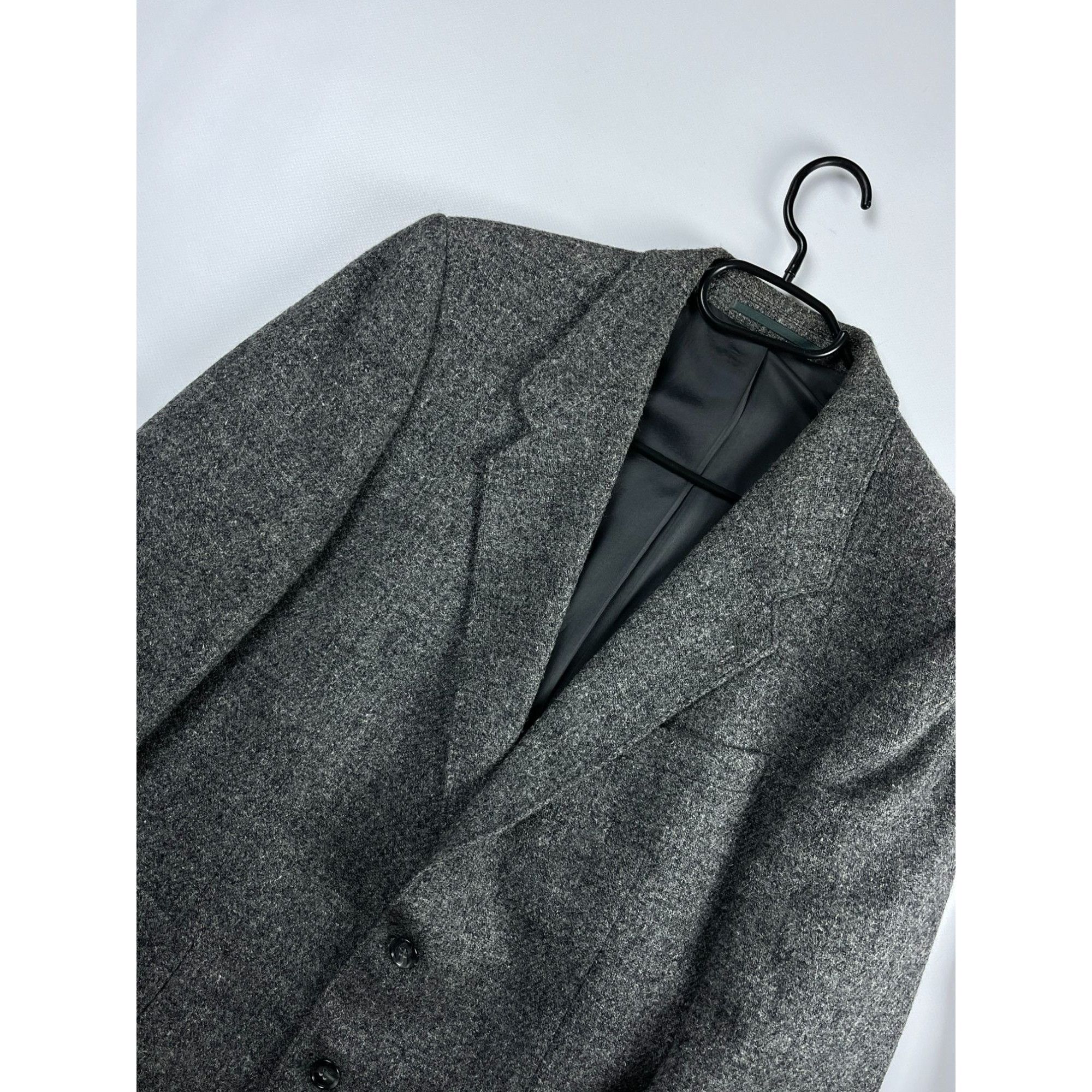 Harris Tweed × Vintage Harris Tweed Gray Wool Blazer Classic Fit Size 40R - 3 Thumbnail