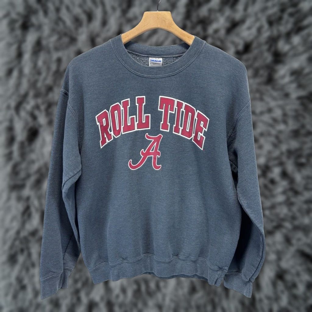 Gildan VINTAGE University of Alabama Roll Tide Graphic Print Crew Sweatshirt Mens Grey Medium Size US M / EU 48-50 / 2 - 1 Thumbnail