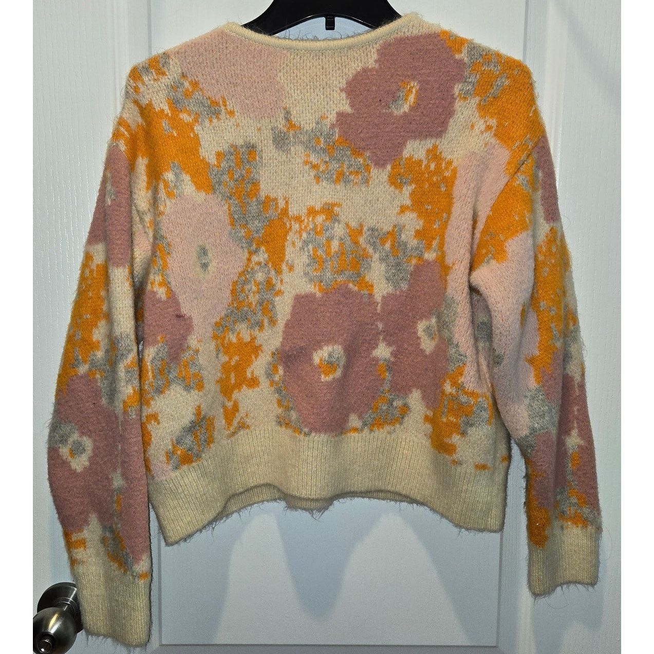 Zara Zara Women's sz S Floral Crop 1/4 Button Up Chunky Sweater Size S / US 4 / IT 40 - 2 Thumbnail
