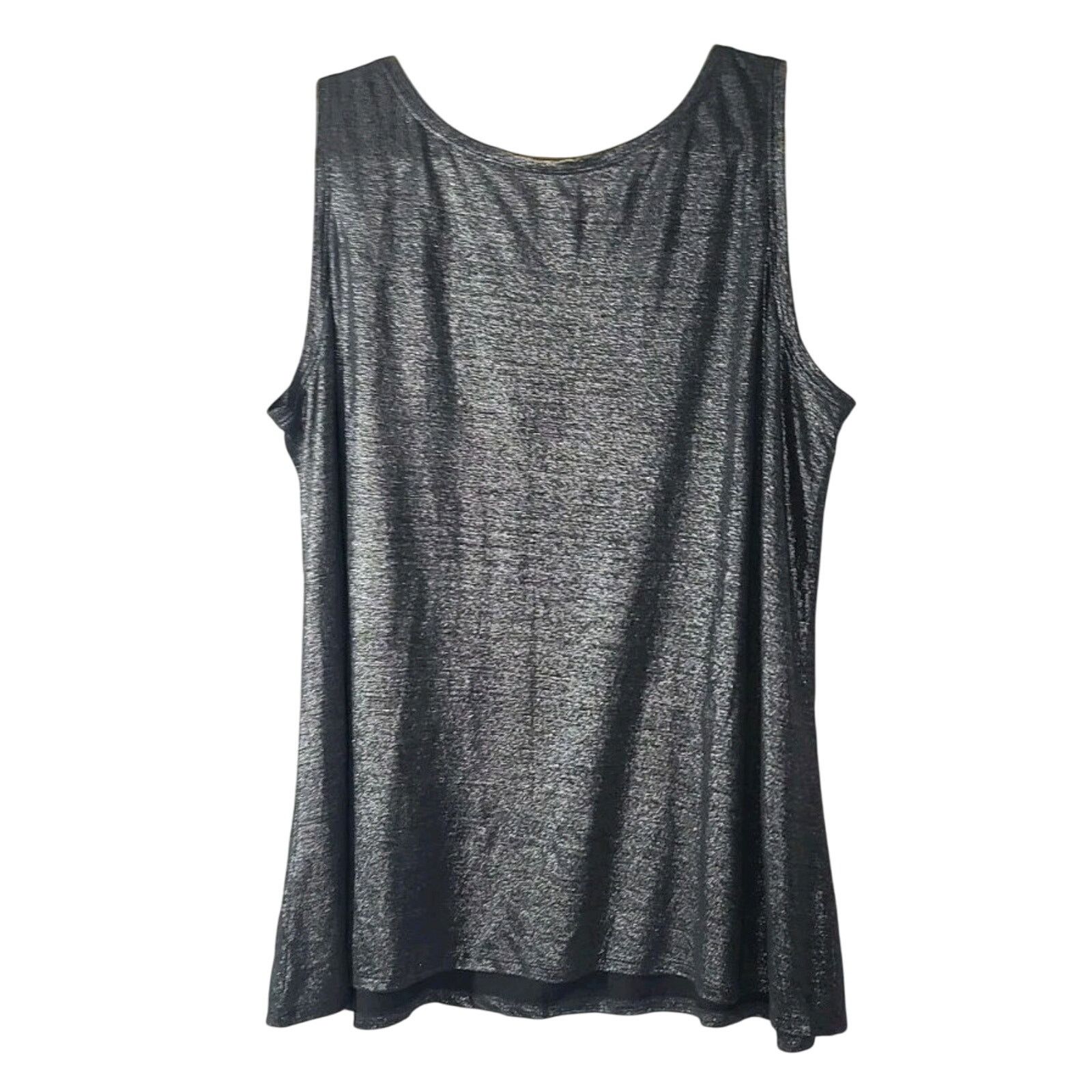 Eileen Fisher New Eileen Fisher Ash Silver Linen Jersey Shimmer Top 2X Size XXL / US 16-18 / IT 52-54 - 6 Thumbnail