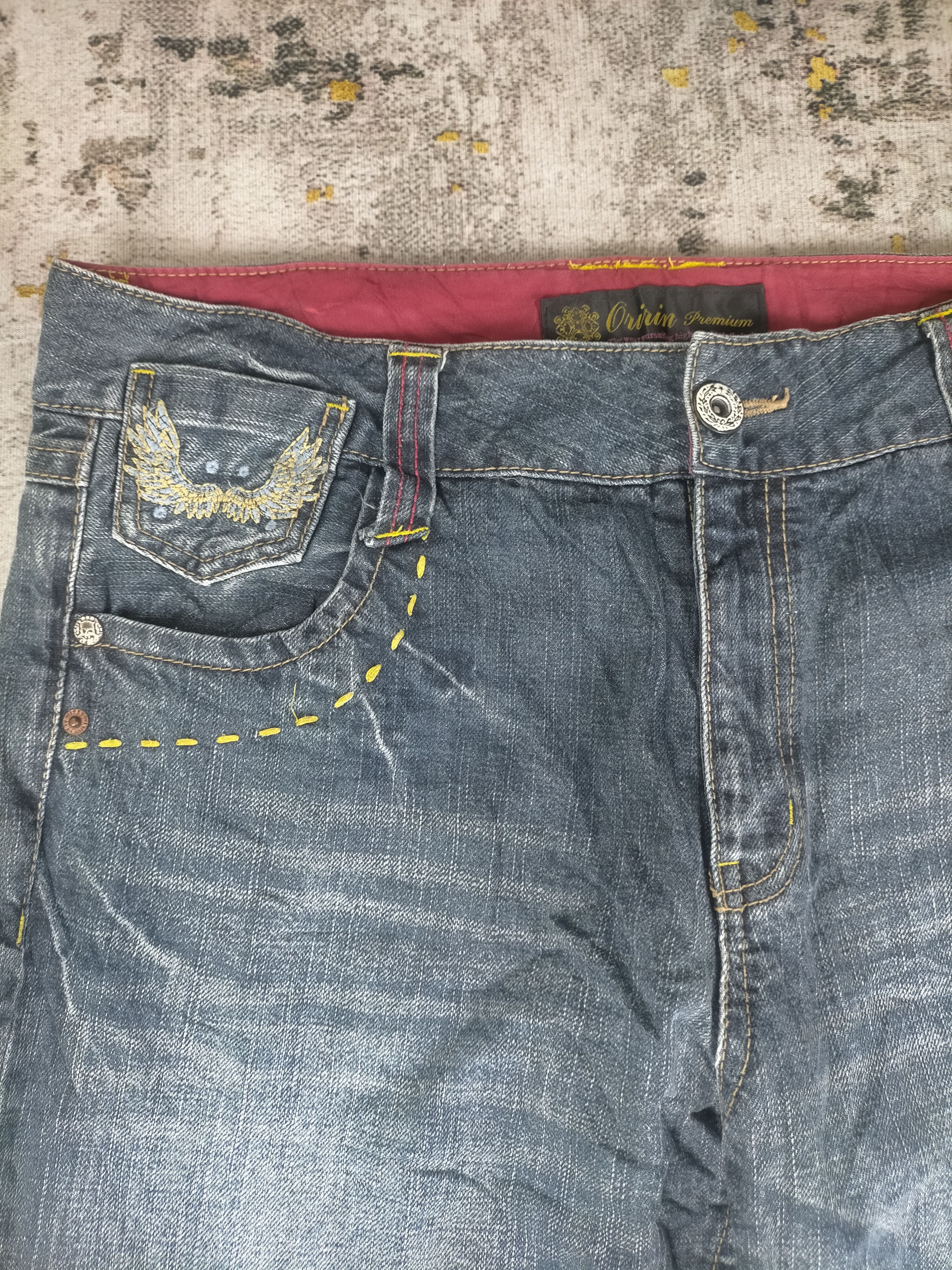Tornado Mart 🔥 Super Baggy Flare Oririn Embroidery Mudwash Jeans Size US 34 / EU 50 - 11 Thumbnail