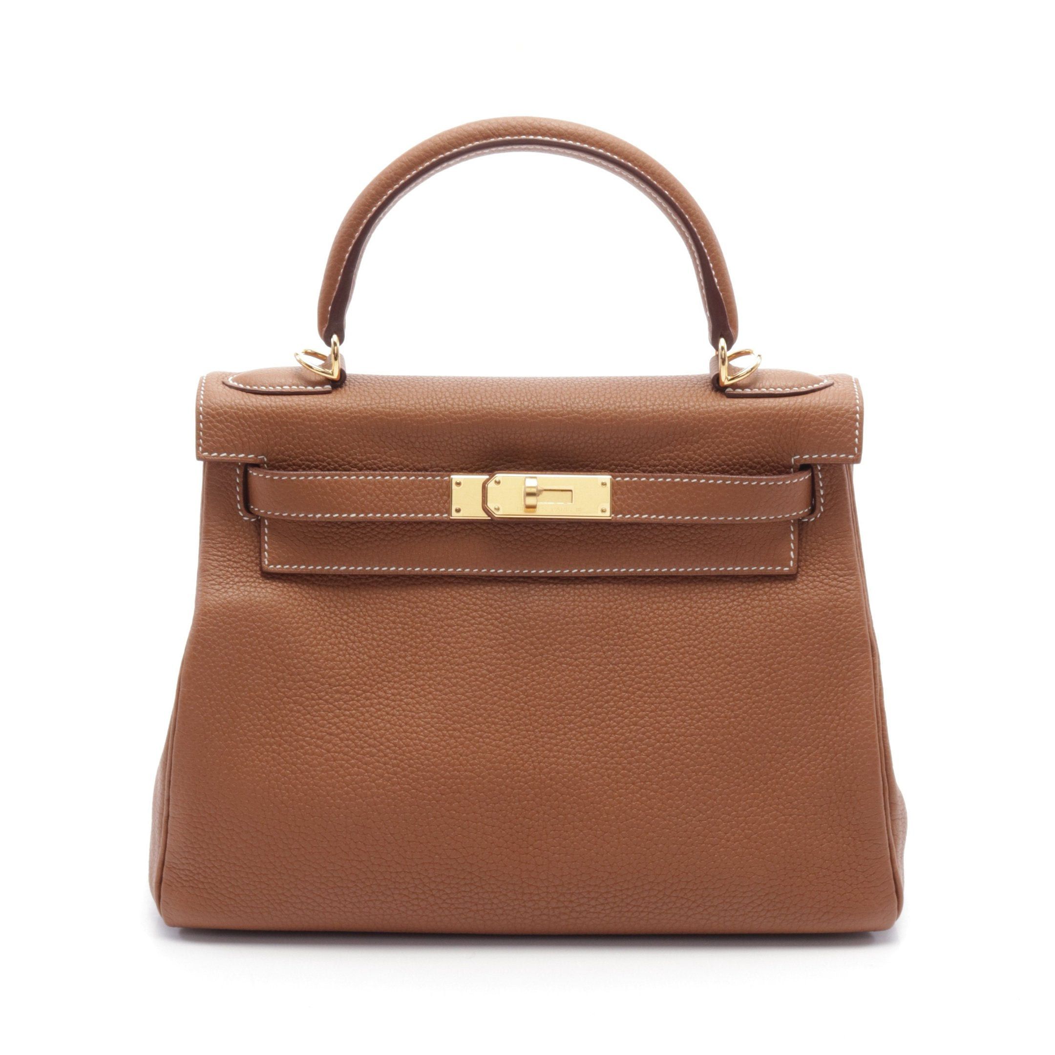 Hermes Hermes Kelly28 Gold Handbag Togo Brown Hardware Inner Stitch Z Stamp Size ONE SIZE - 1 Thumbnail